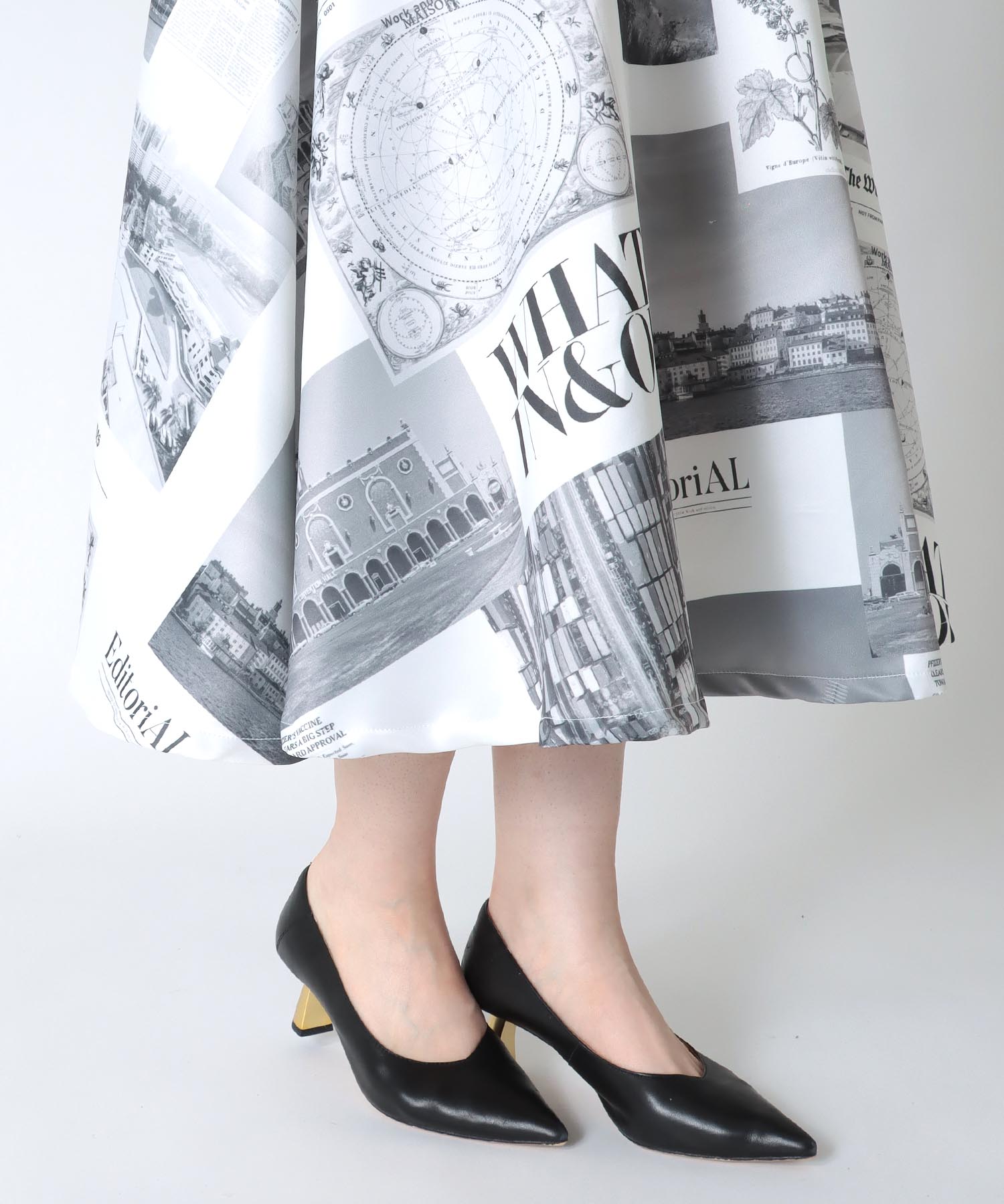 風景プリントフレアスカート 別注 | AND ON JIONE STORE(アンドオン