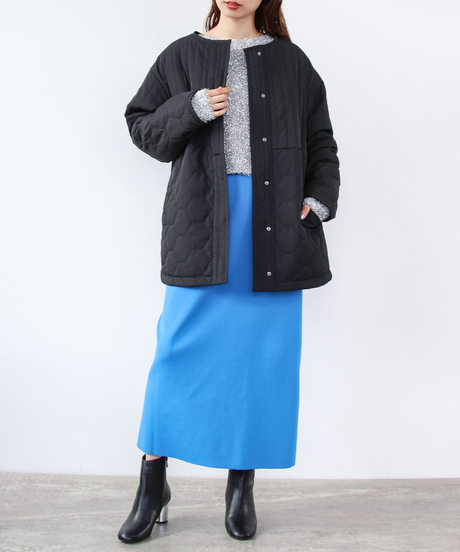 パターンMIXキルティングハーフジャケット | AND ON JIONE STORE