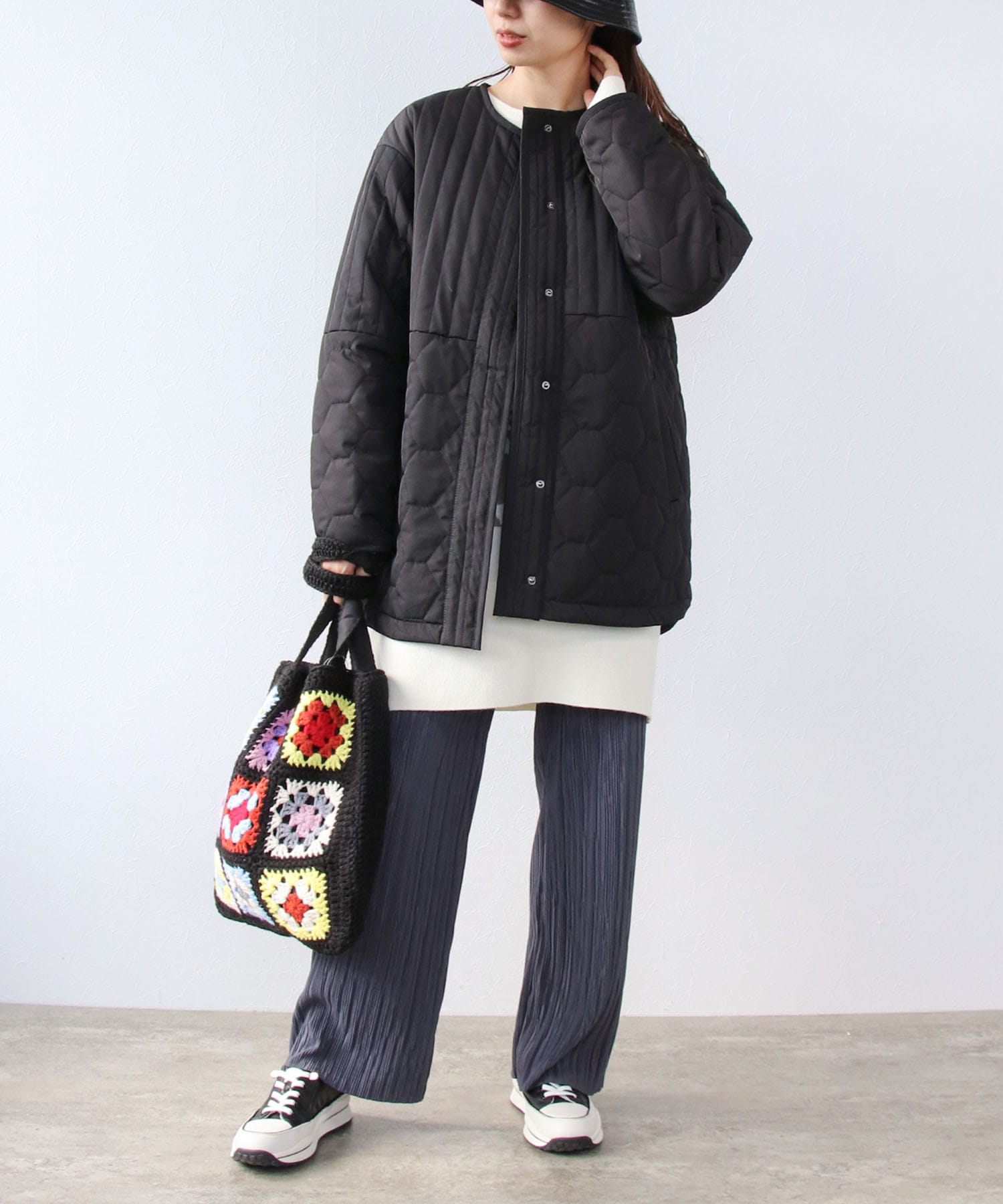 パターンMIXキルティングハーフジャケット | AND ON JIONE STORE