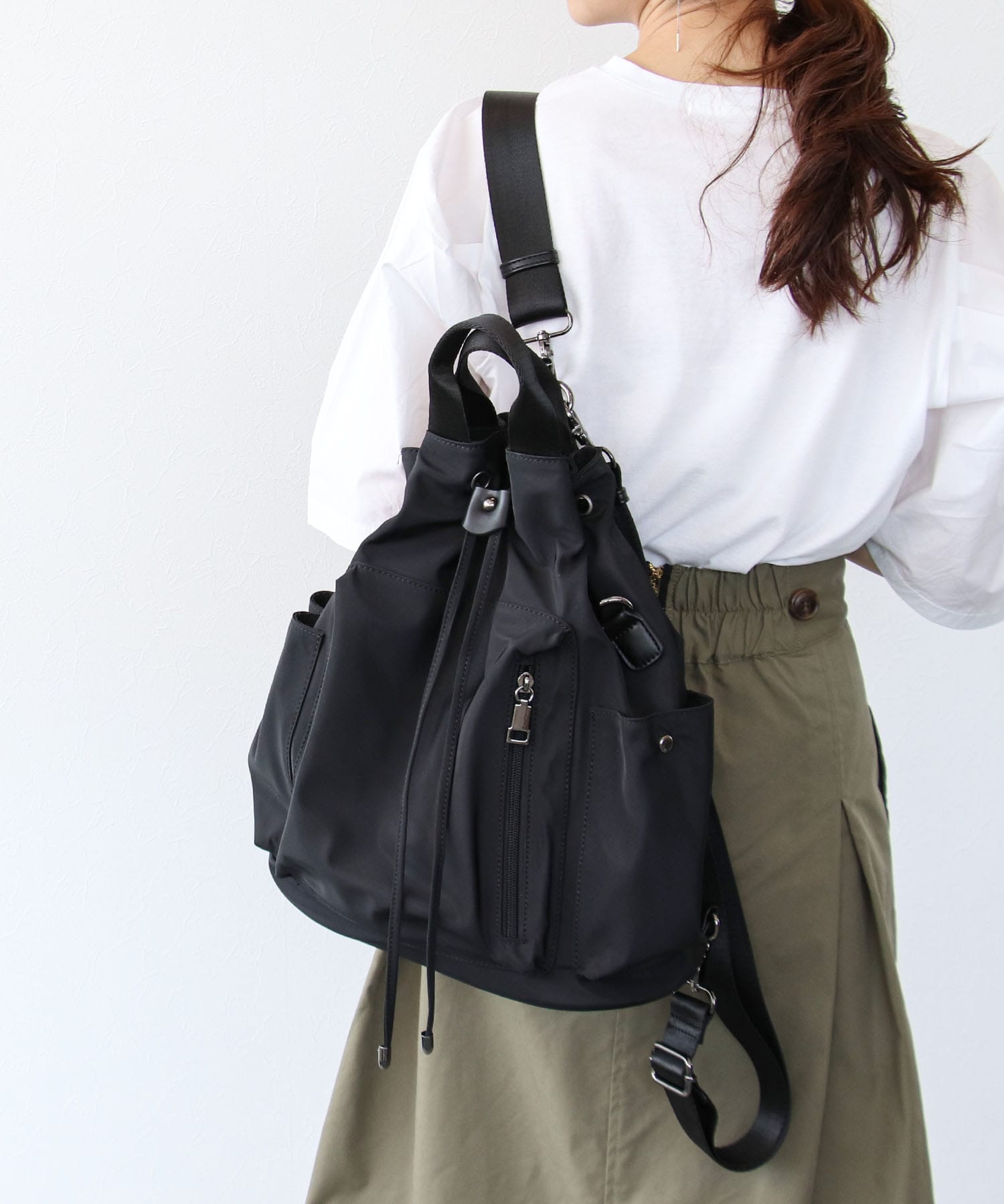 牛革×ナイロン3Wayショルダーバッグ | AND ON JIONE STORE(アンドオン