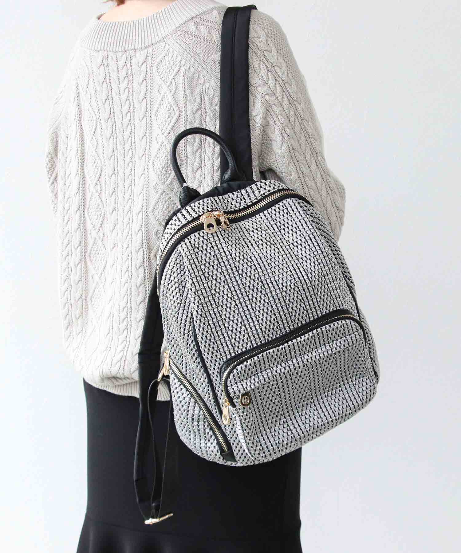 牛革×Wコードメッシュリュック | AND ON JIONE STORE(アンドオン