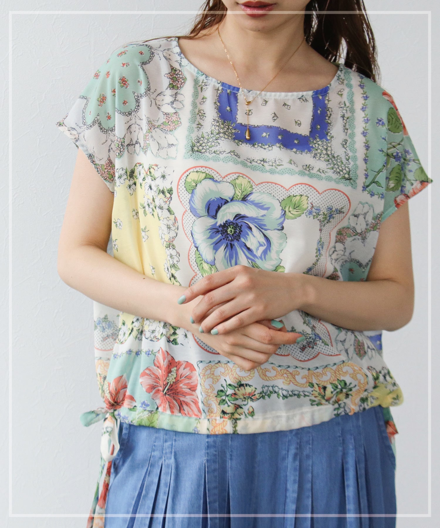 パッチワークプリントブラウス 別注 | AND ON JIONE STORE（アンドオン 