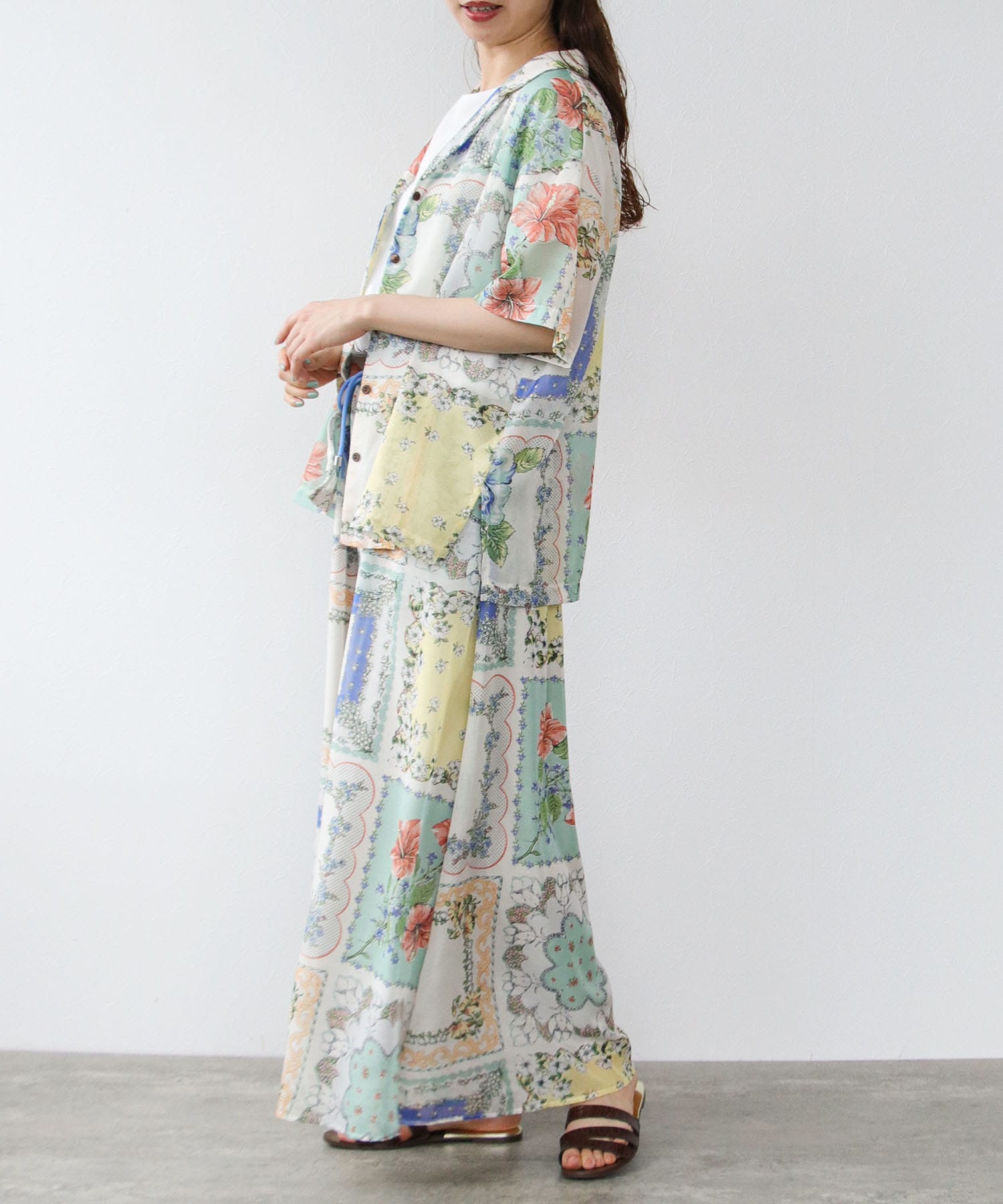 53❁︎ヴィンテージ 綿 シルク スクリーンプリント パッチワーク カンタキルト 53❁︎ヴィンテージ 綿 シルク スクリーンプリント パッチワーク