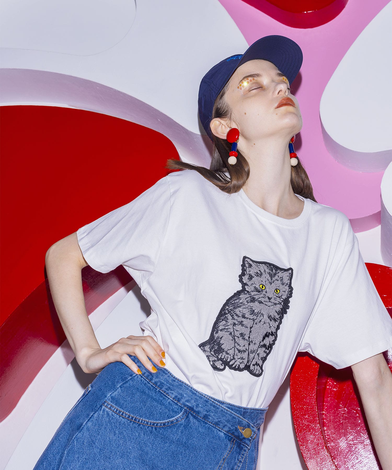 SIMEON FARRAR / CAT PATCH T-shirt