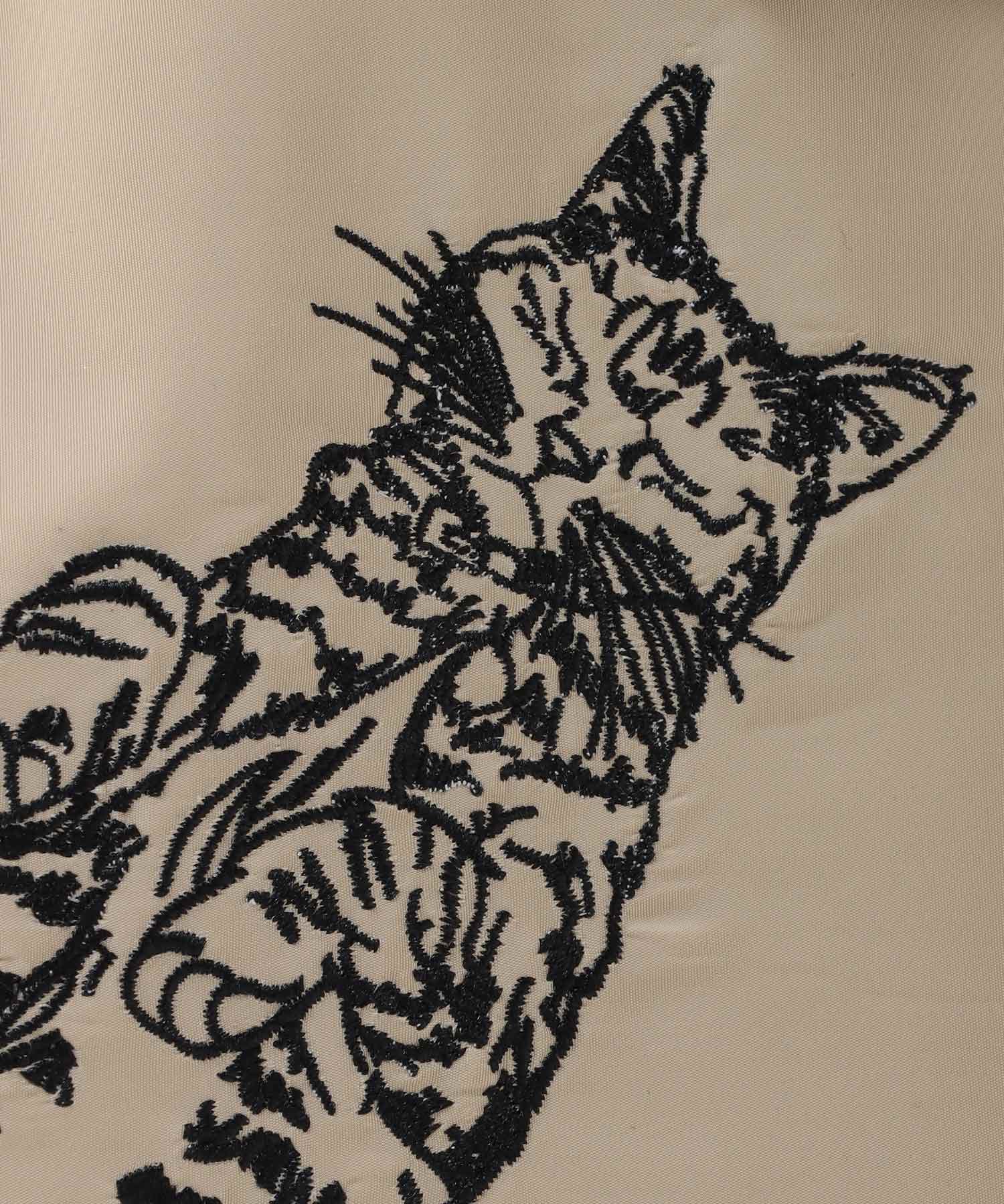 CAT刺繍リボンハンドルトートバッグ
