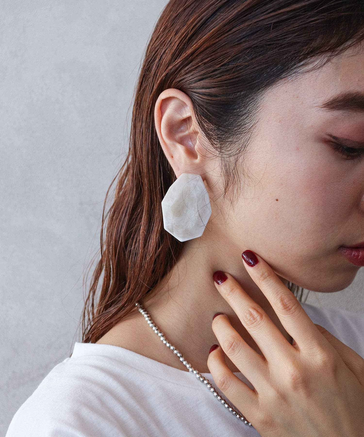 【LIMITED NUMBER】ダイヤカットマーブルピアス