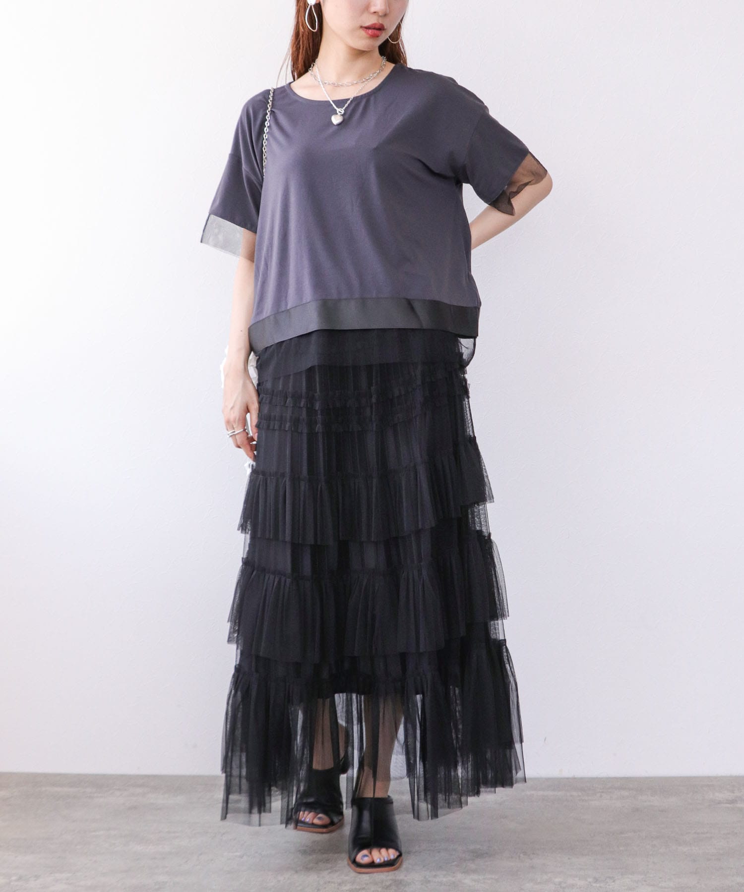 WEB先行販売】チュールティアードスカート | AND ON JIONE STORE  