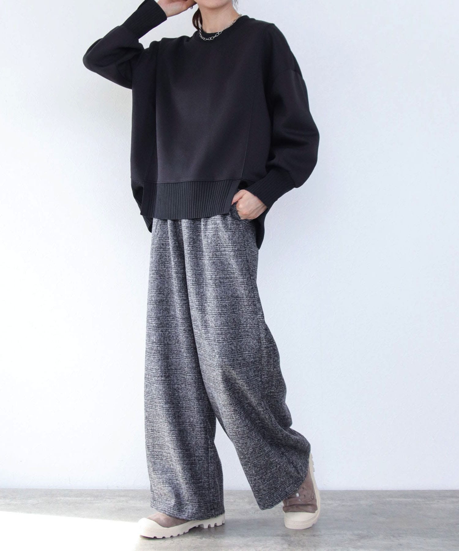 タックワイドチェックパンツ | AND ON JIONE STORE（アンドオン）ジオン商事公式オンラインストア
