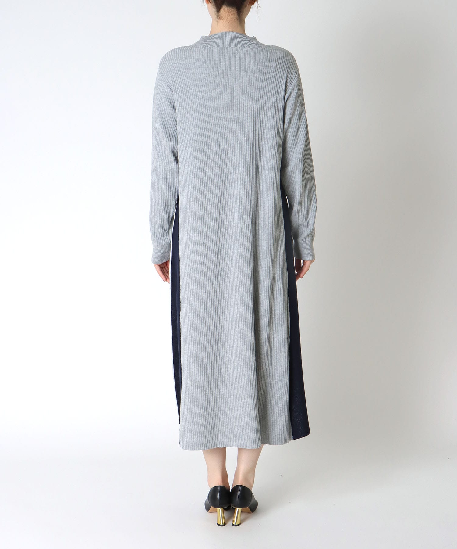 リブ切替配色ニットワンピース | AND ON JIONE STORE