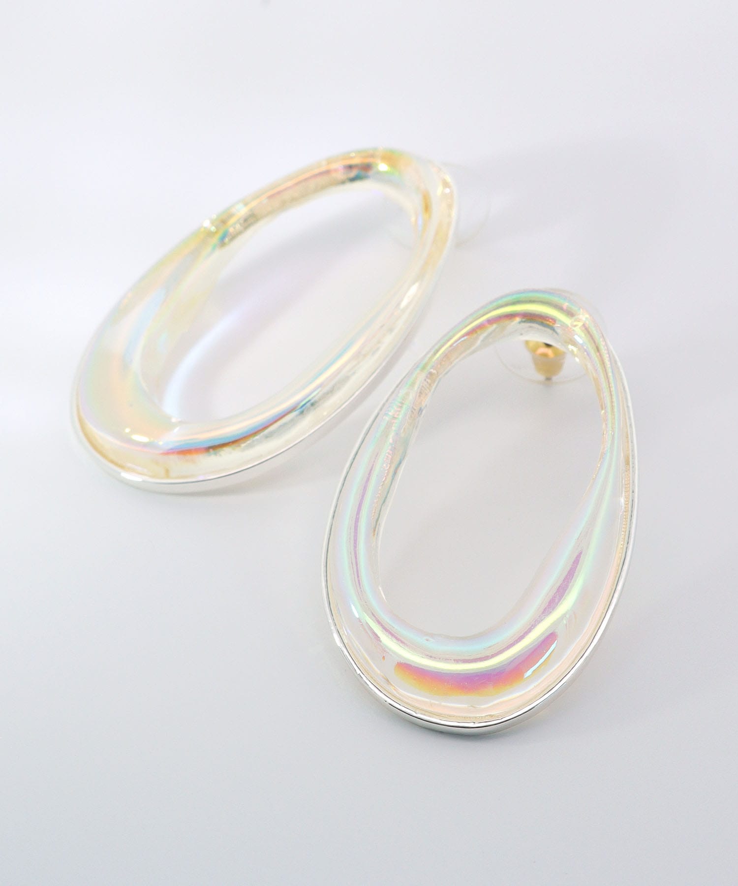 No.861 クリアオーロラシカクピアス （再販】 ピアス イヤリング 