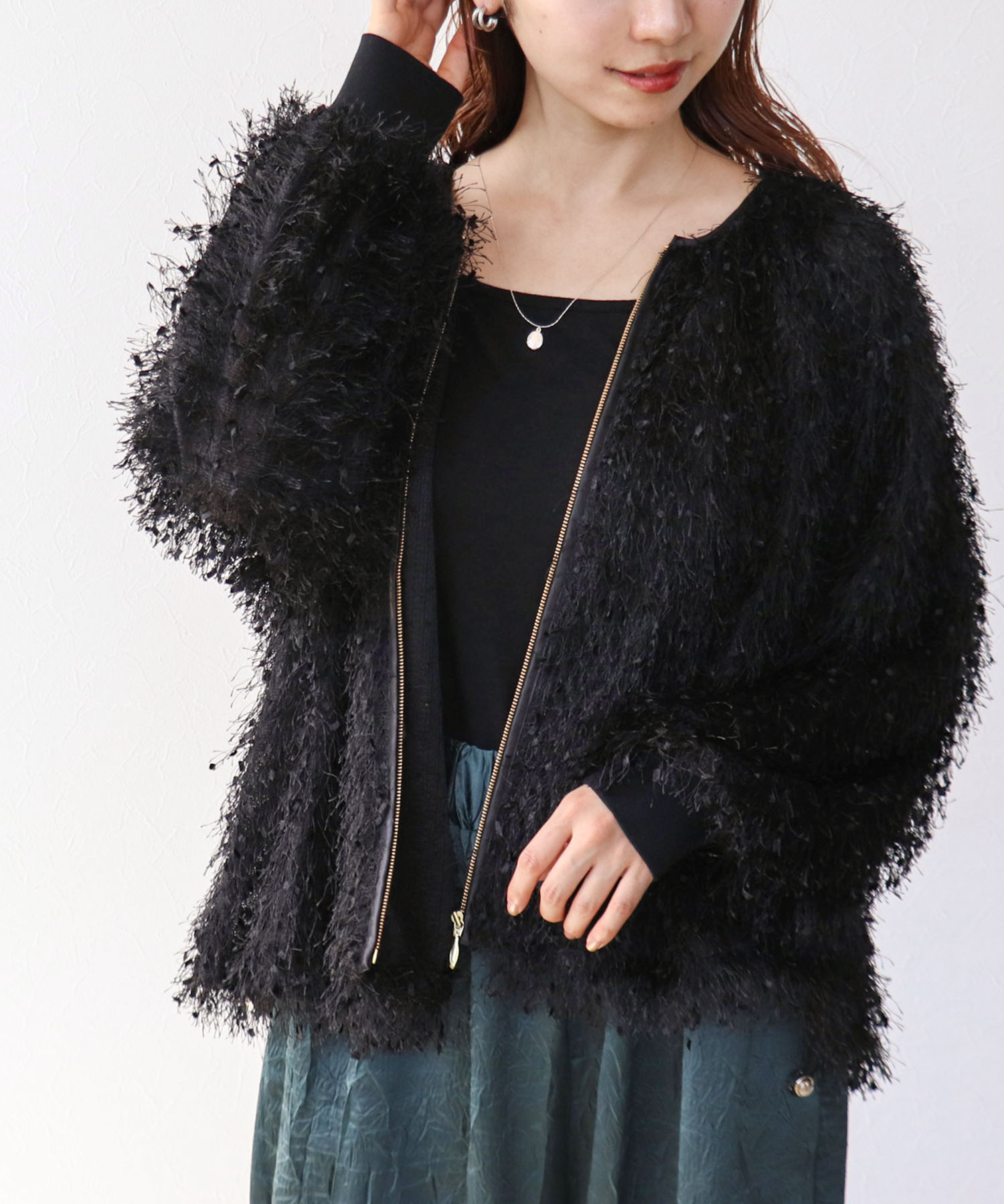 透かしフェザージャケット | AND ON JIONE STORE（アンドオン 