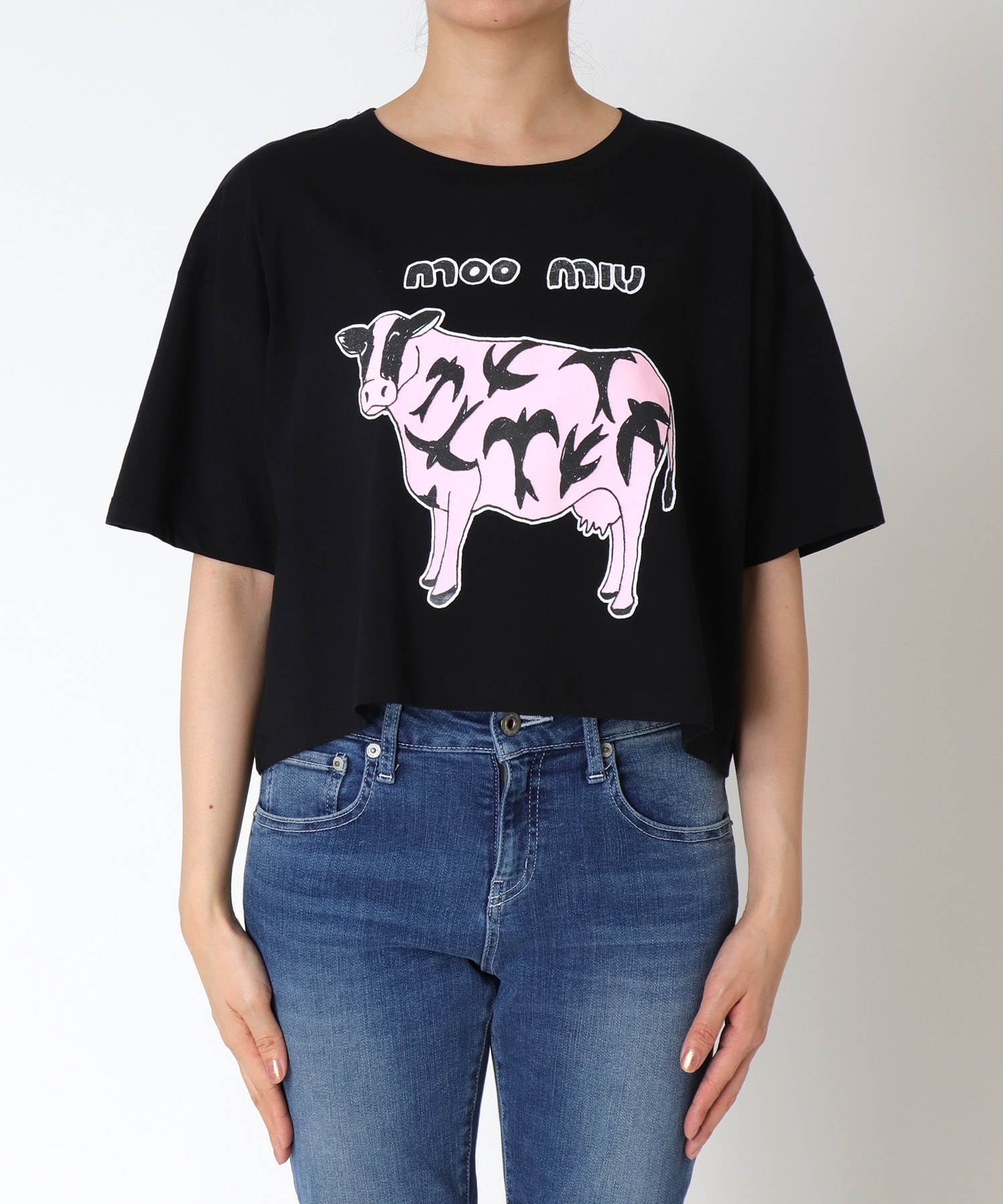 【BLACK SCORE 】MOO MIU クロップドTシャツ