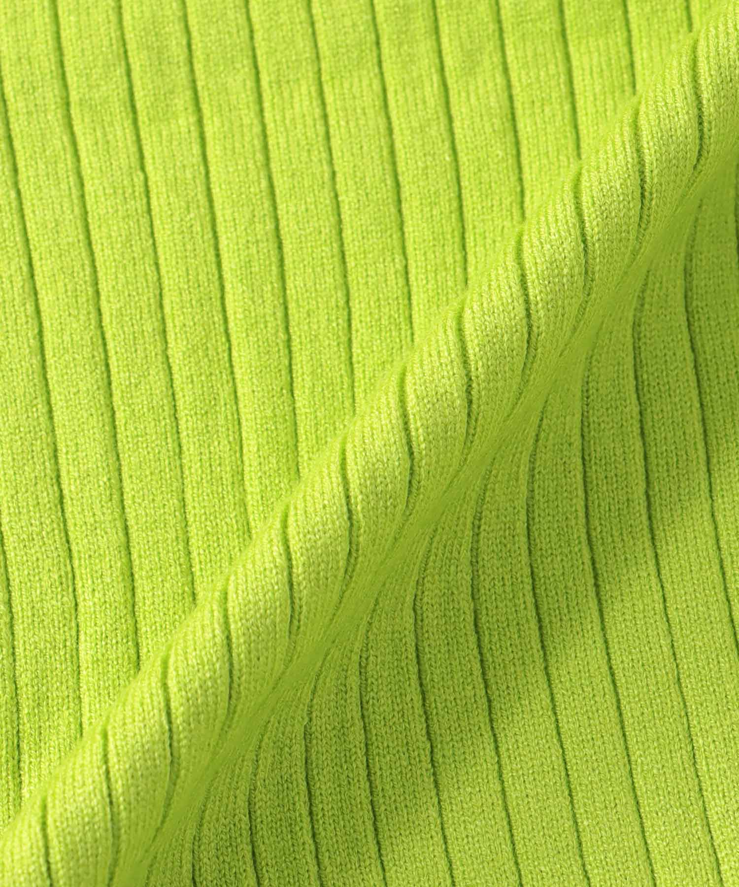 袖釦クルーネックリブプルオーバー