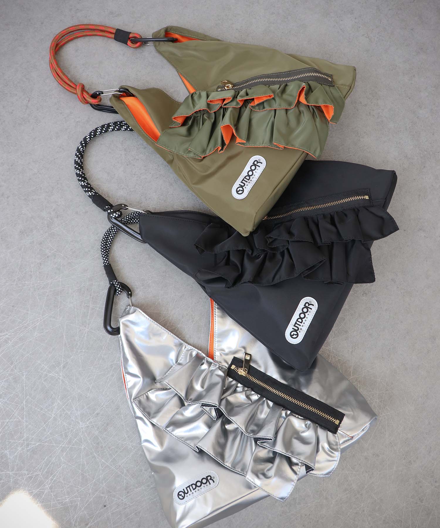 【RISLEY×OUTDOOR PRODUCTS】miniトライアングルフリルバッグ
