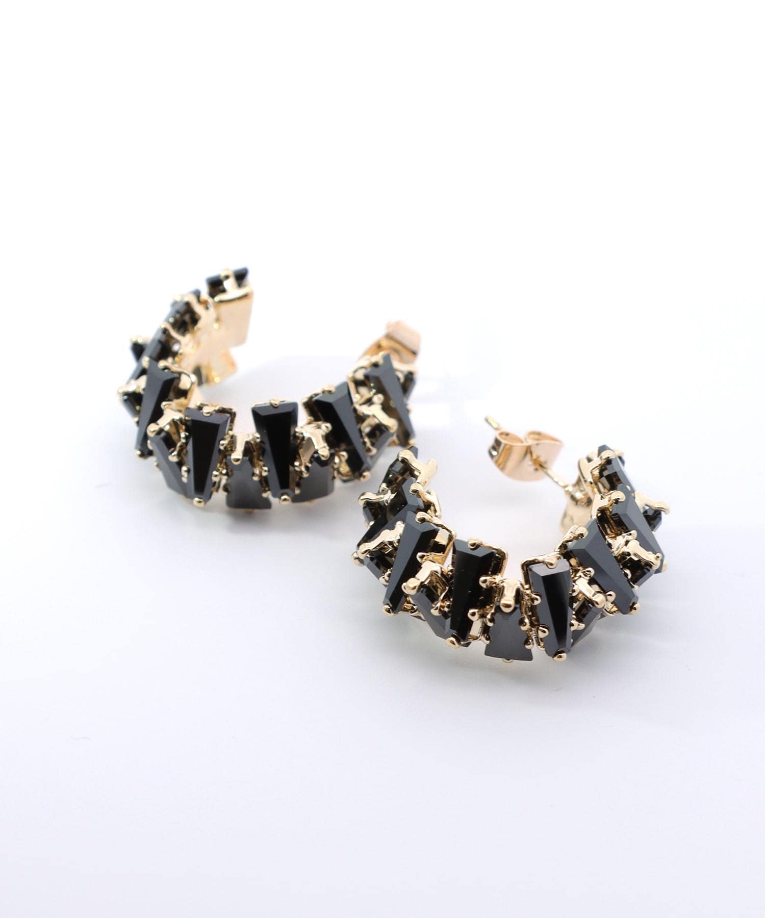 ビジューフープピアス