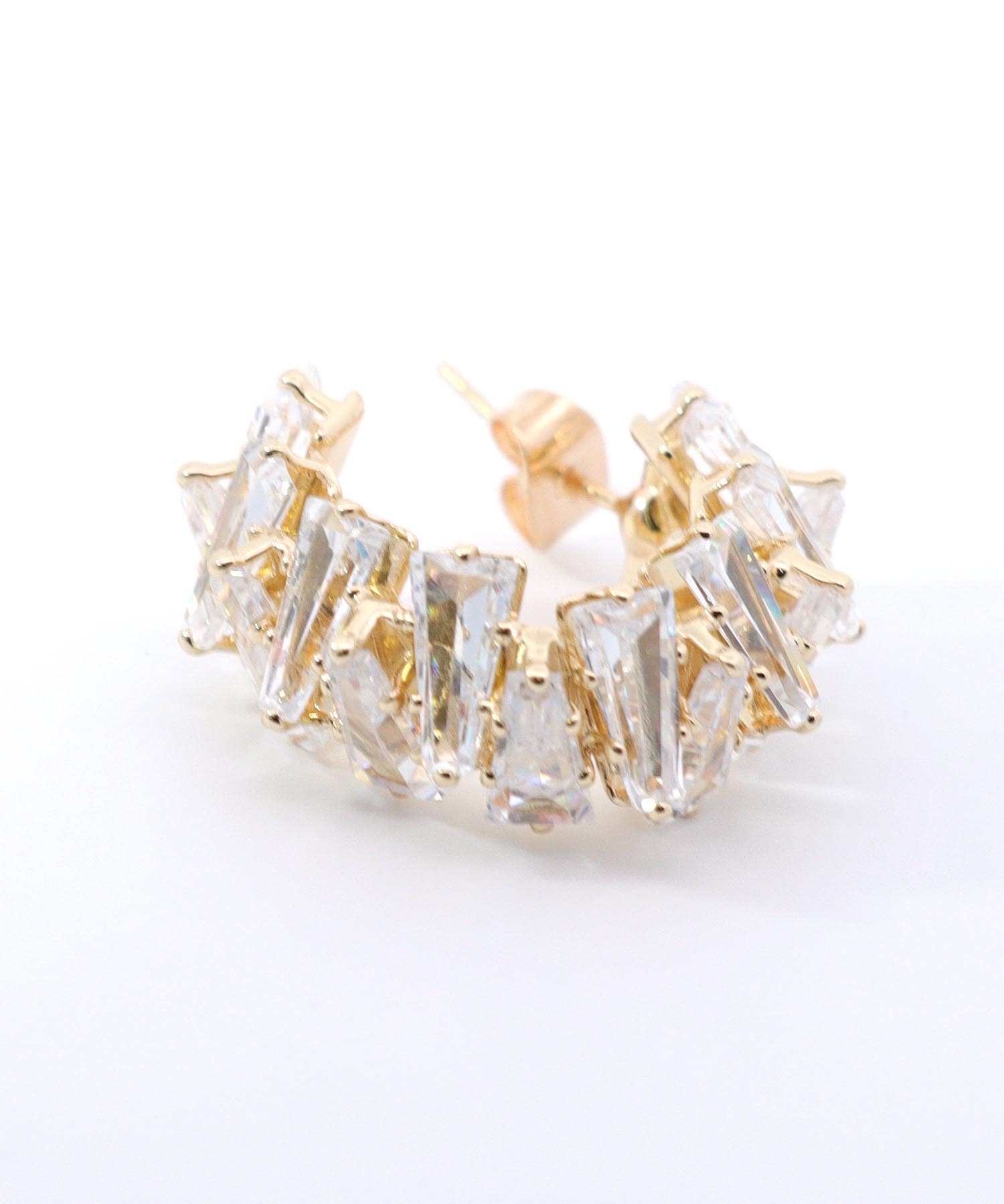 ビジューフープピアス