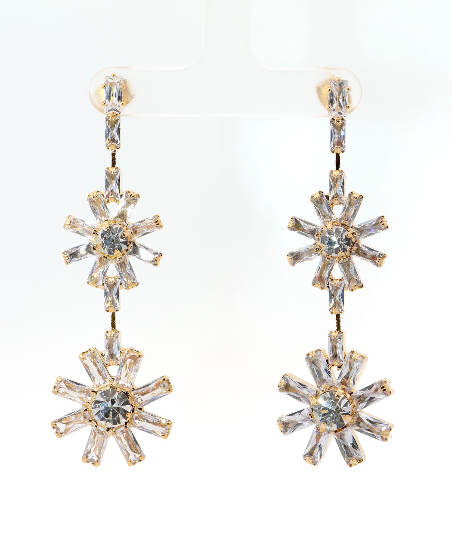 K10】フラワービジューピアス/お花/BOXつき（ピアス（両耳用