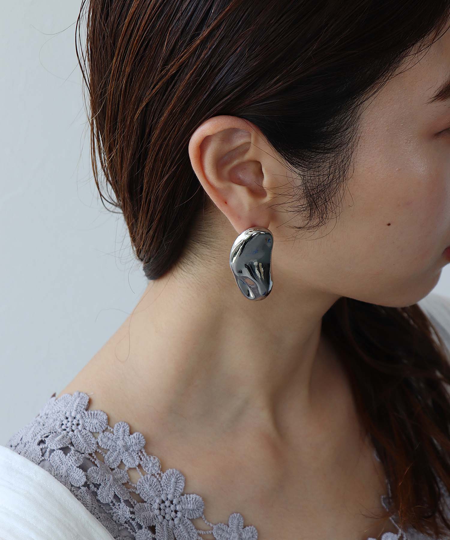 メタルプレートアシメピアス