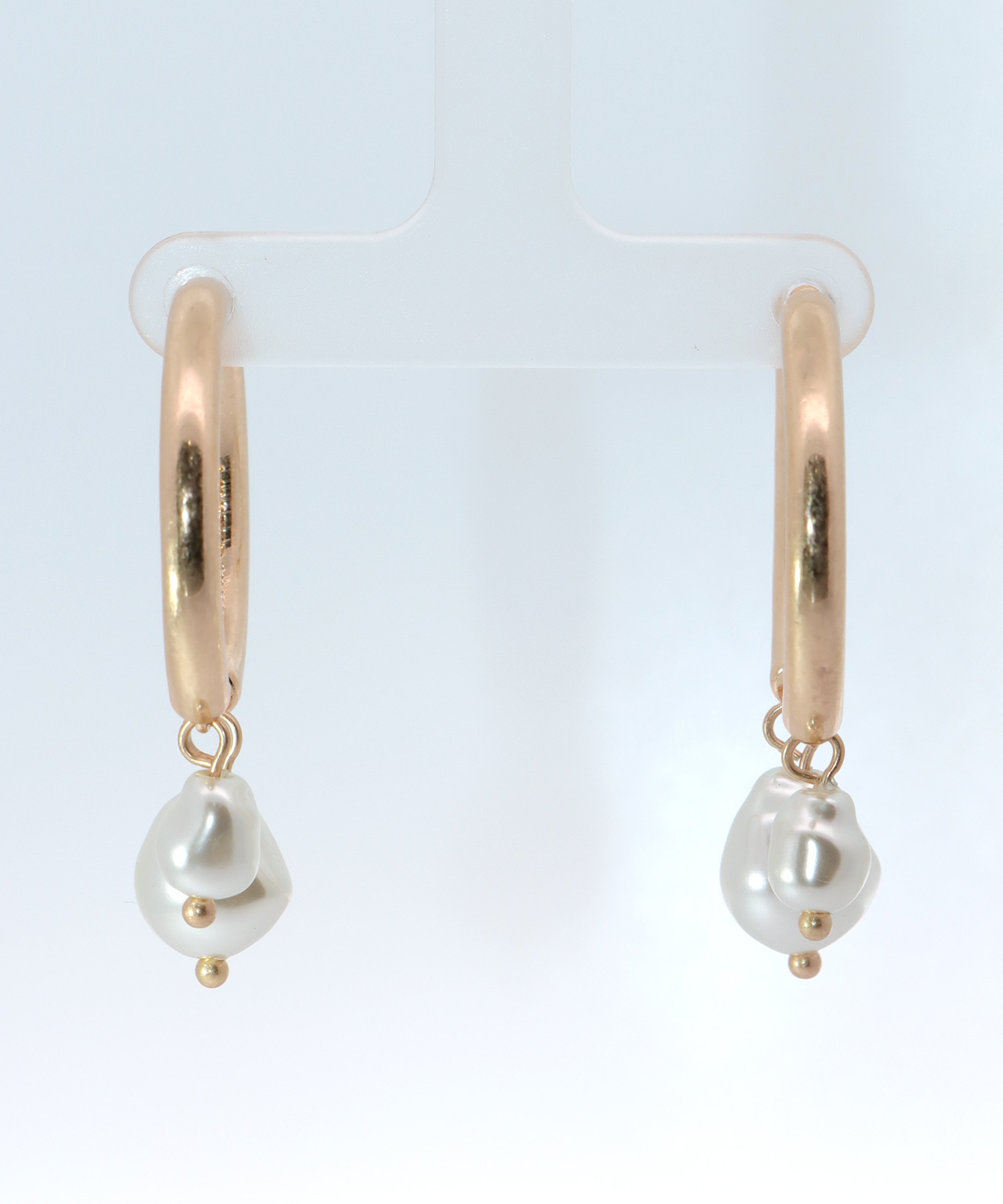 【LIMITED NUMBER】カーブメタルパールピアス
