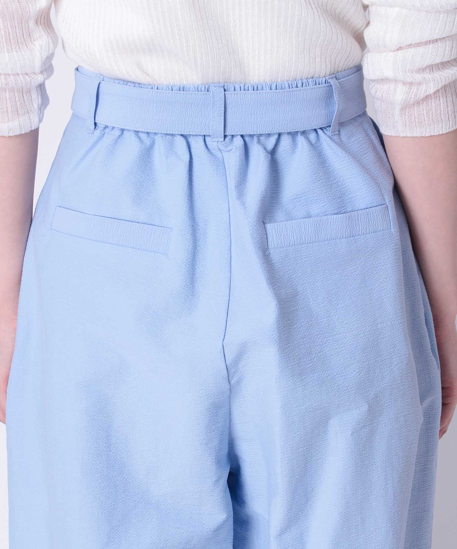 ベルト付きタックパンツ