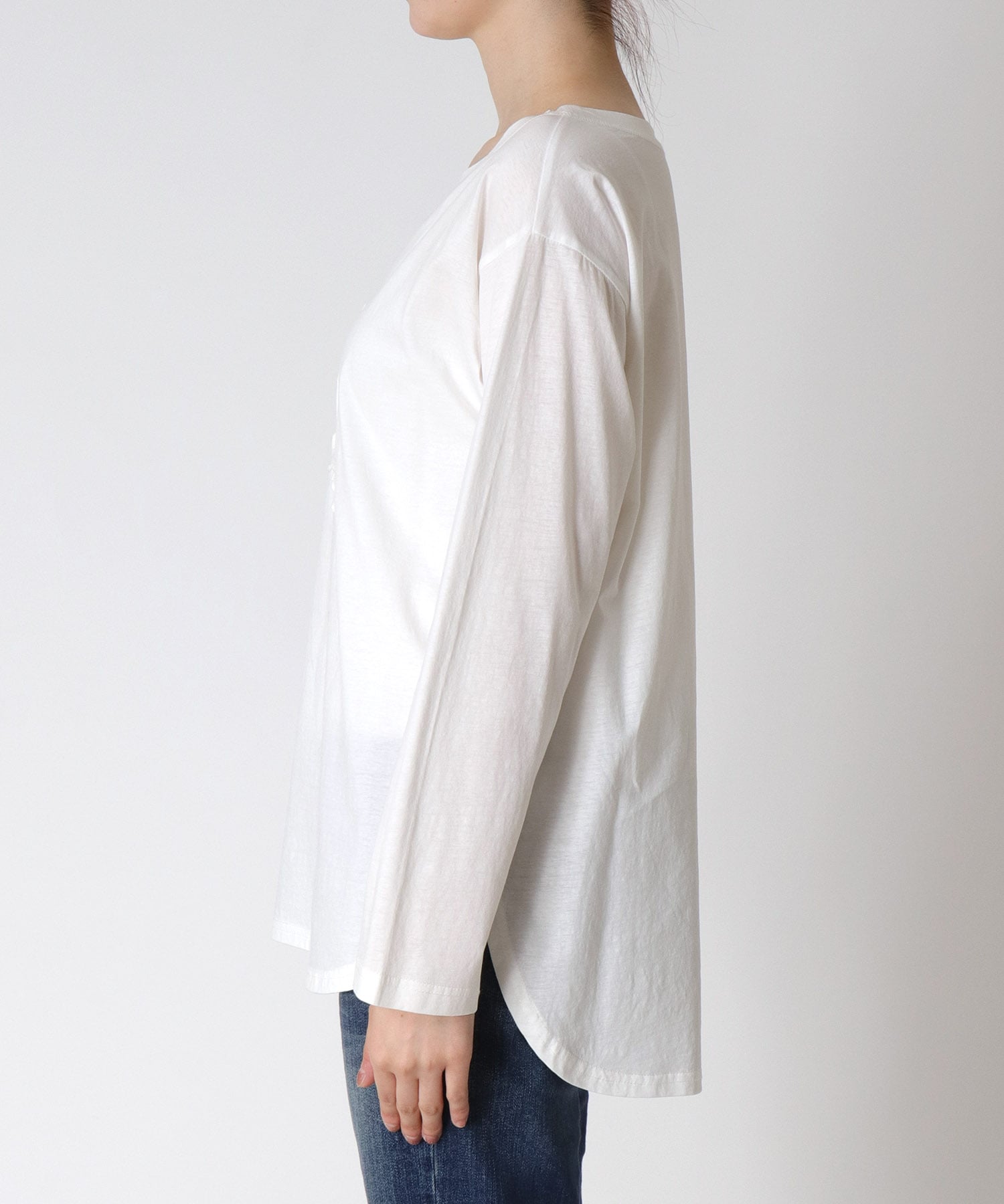 CAT刺繍ロングTシャツ