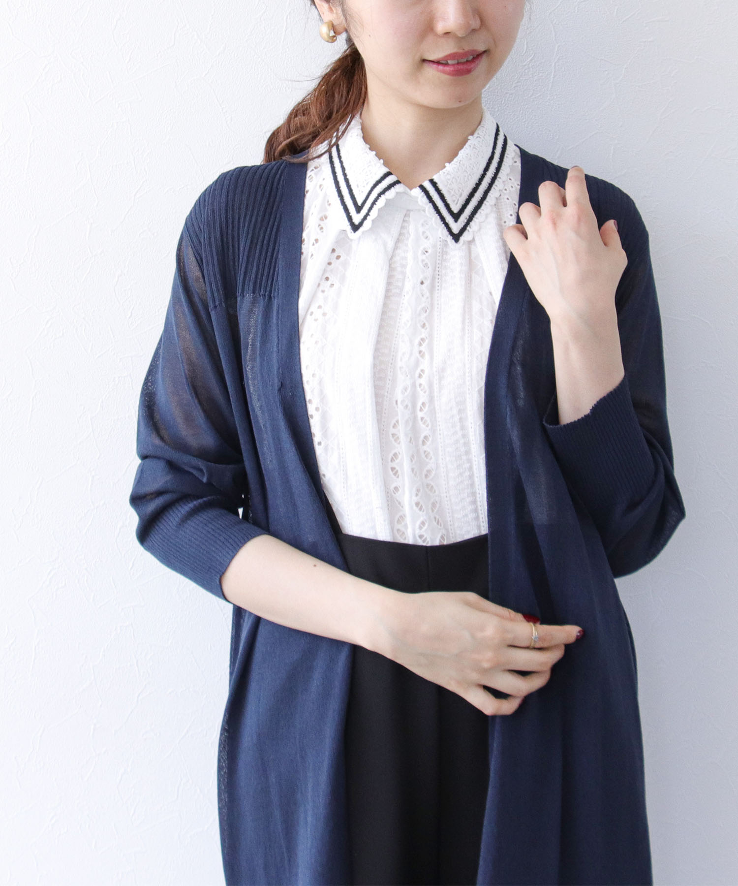 【WEB先行発売】レース刺繍ノースリーブブラウス