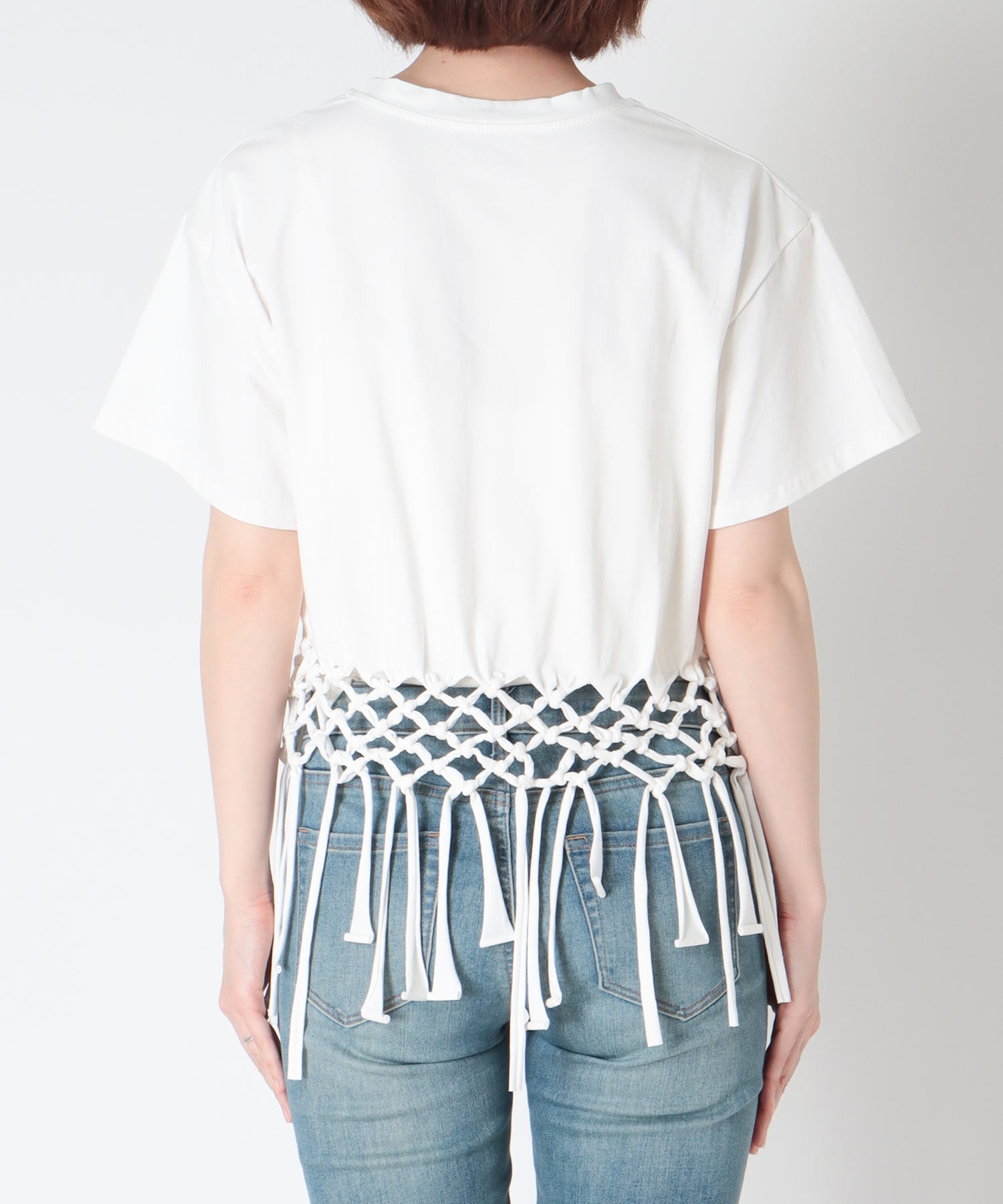 フリンジヘムTシャツ