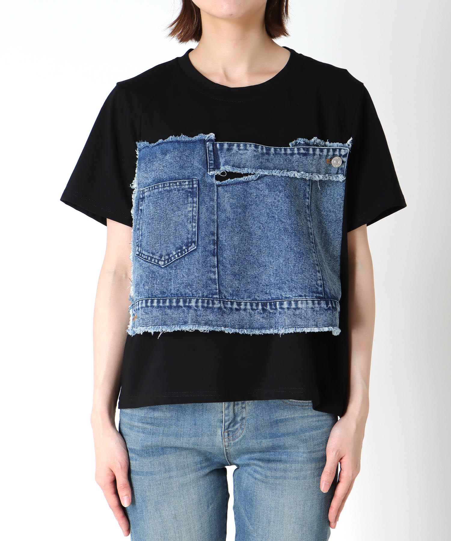 デニムコンビネーションTシャツ