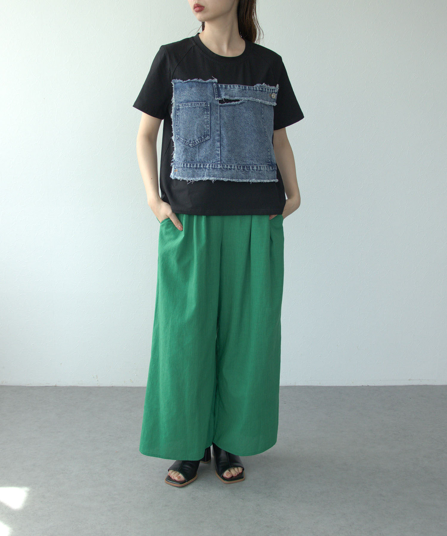 デニムコンビネーションTシャツ