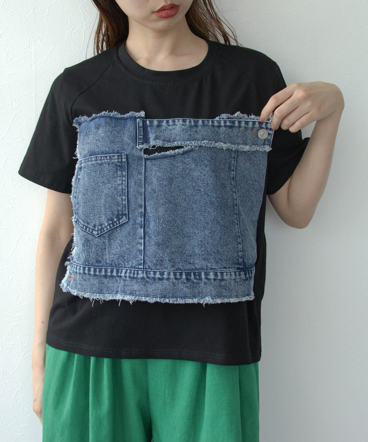 デニムコンビネーションTシャツ