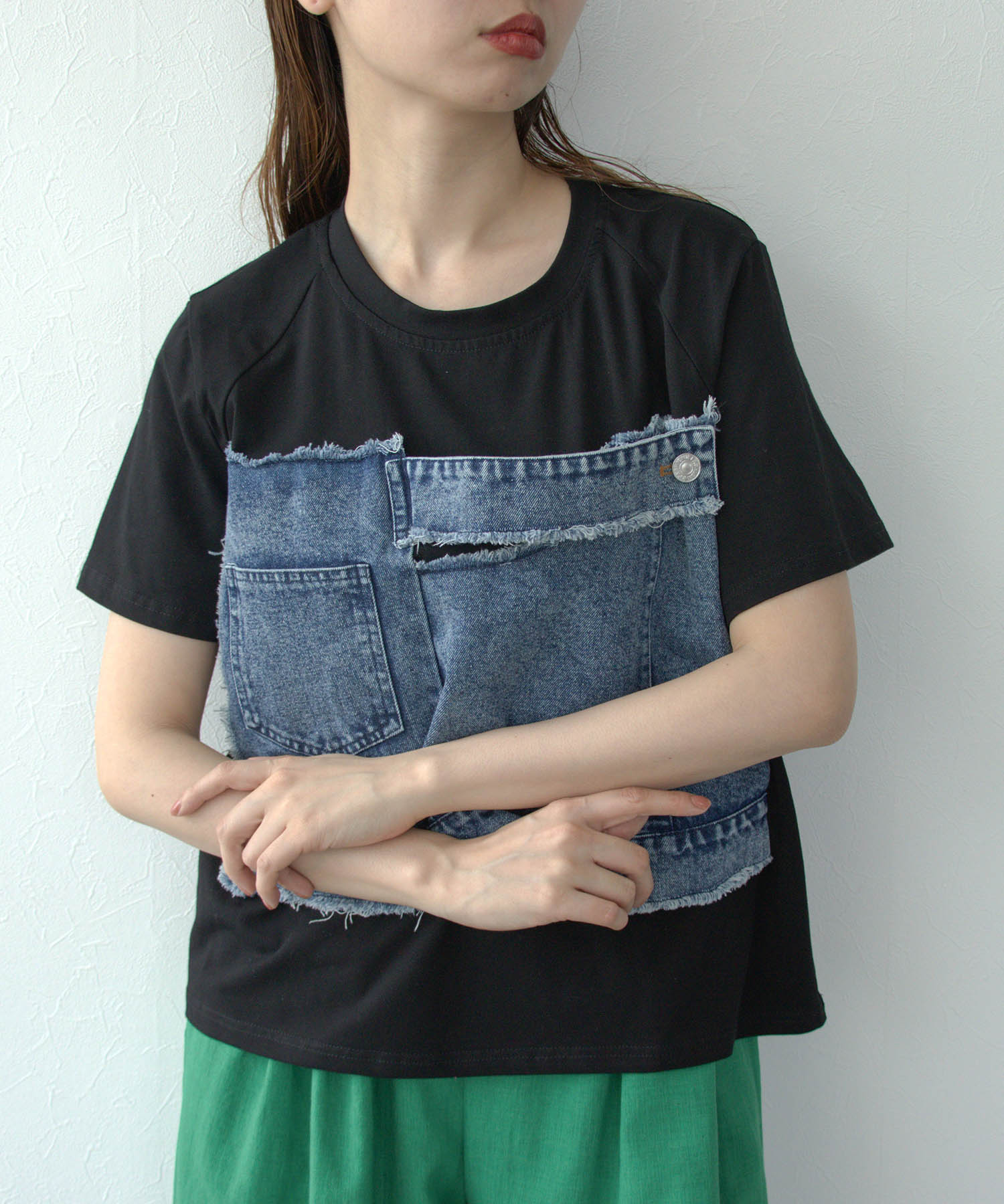 デニムコンビネーションTシャツ