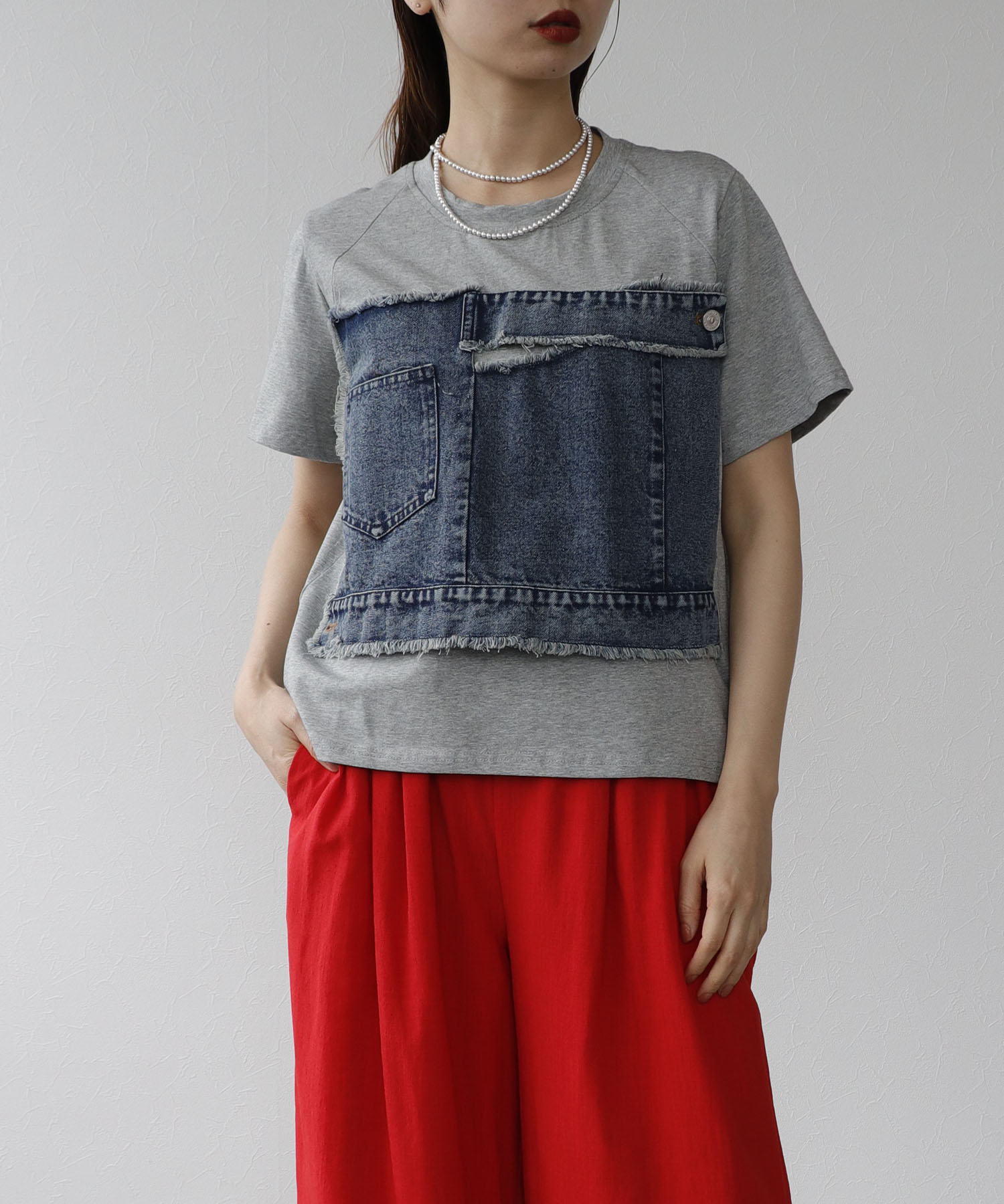 デニムコンビネーションTシャツ
