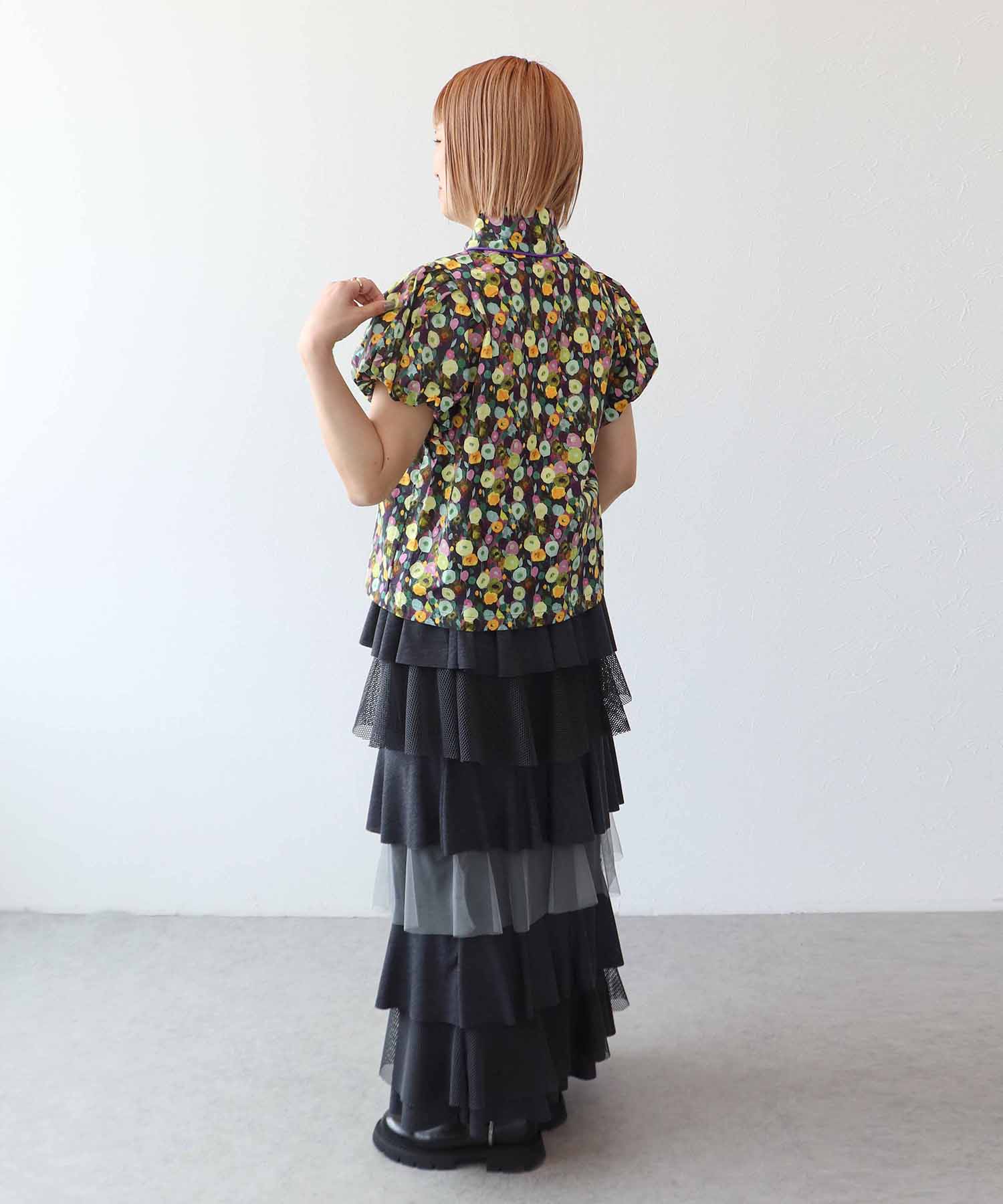 【WEB先行販売】フラワープリントバルーン袖ブラウス