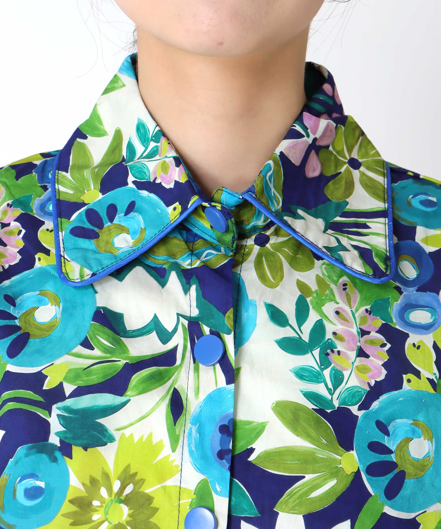 【WEB先行販売】草花プリントバルーン袖ブラウス