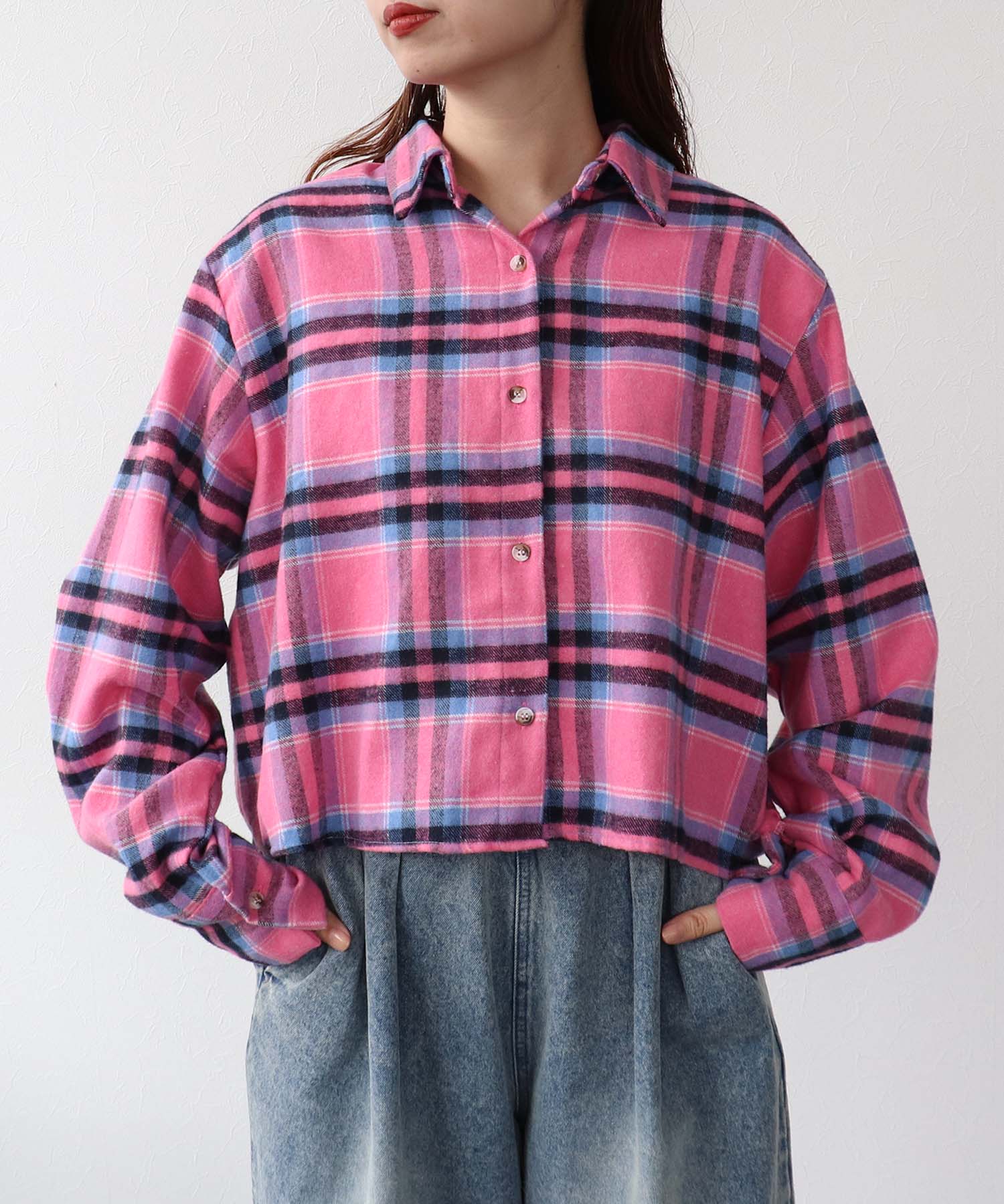 チェック柄ショートシャツ