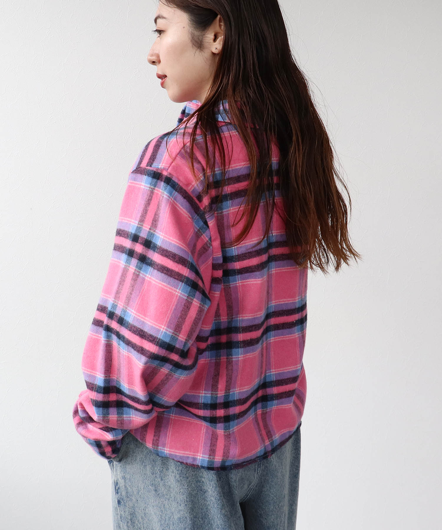 チェック柄ショートシャツ