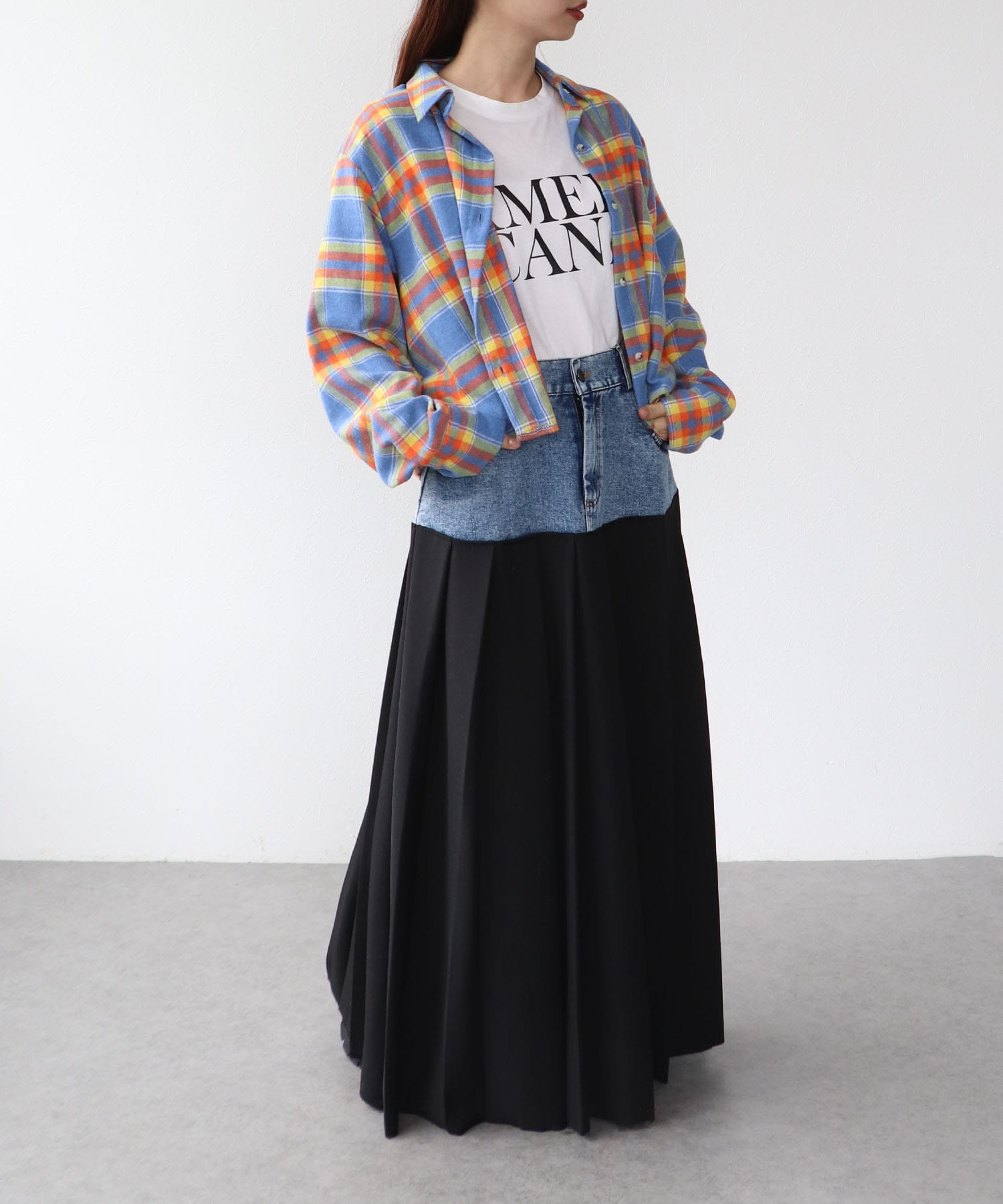 チェック柄ショートシャツ