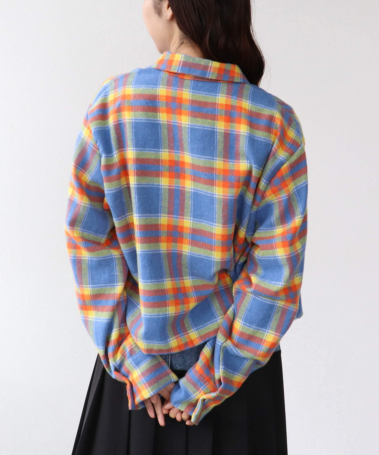 チェック柄ショートシャツ