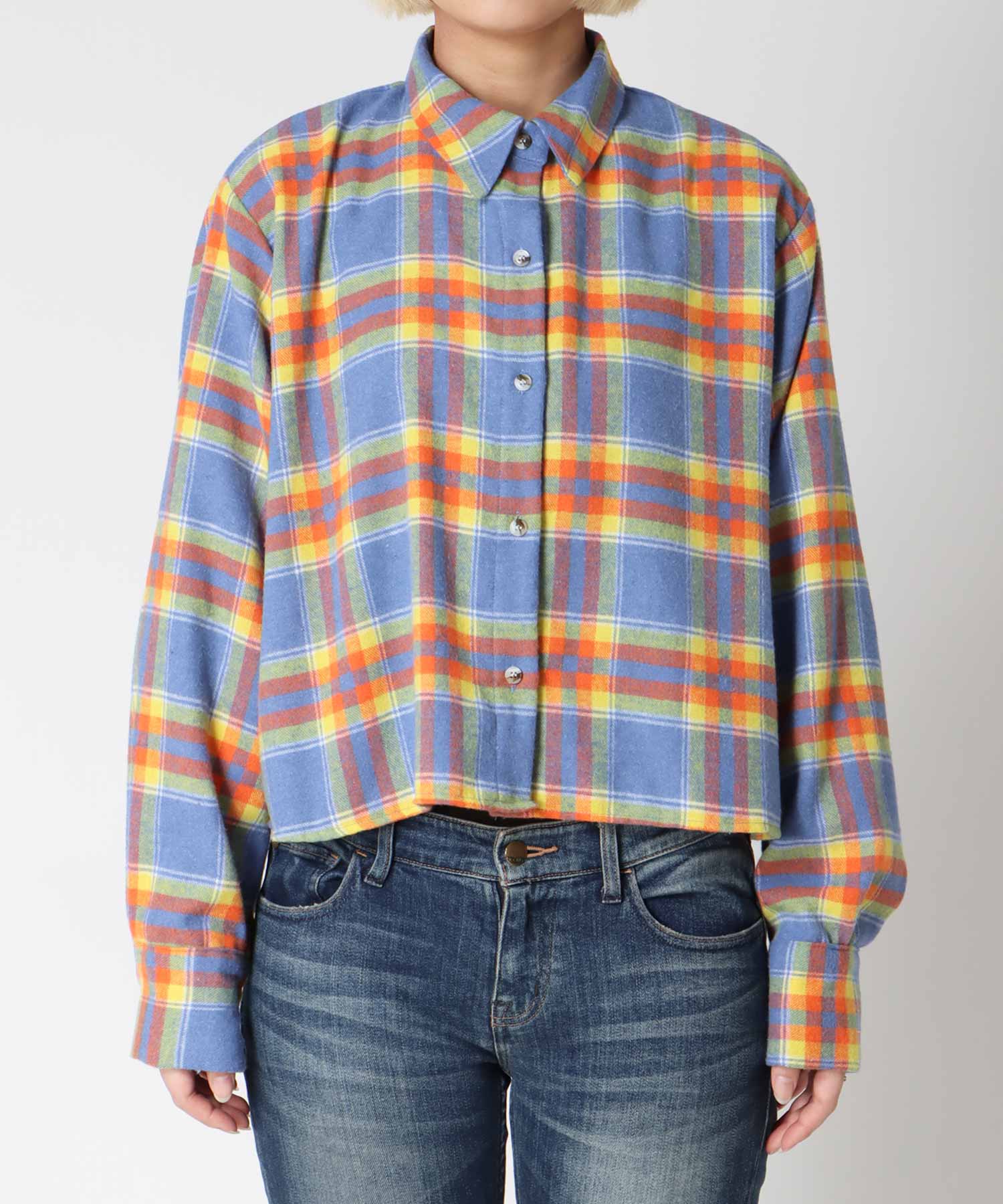 チェック柄ショートシャツ