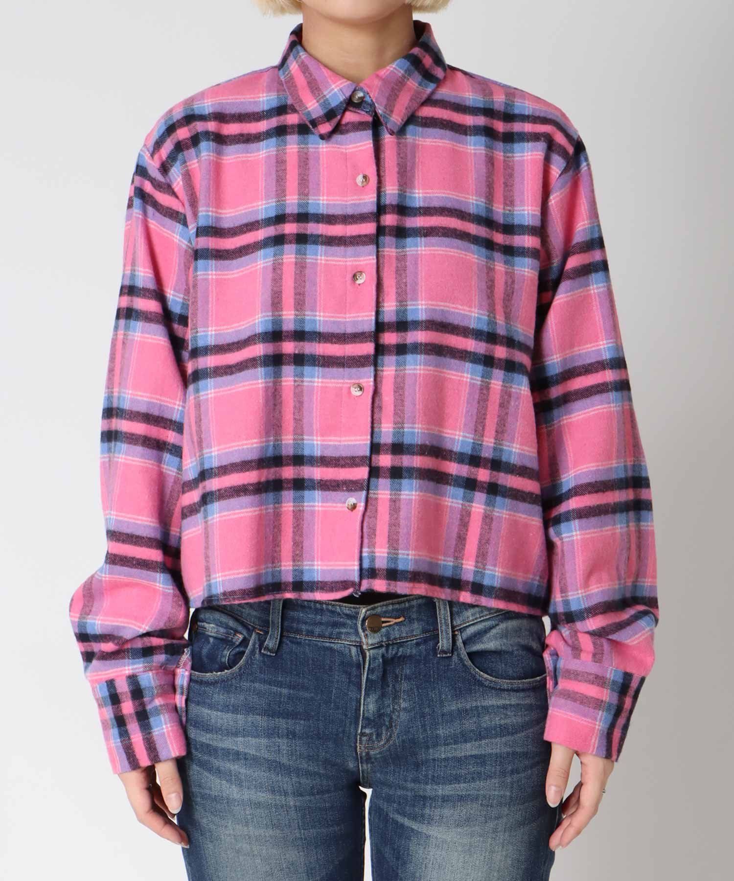 チェック柄ショートシャツ