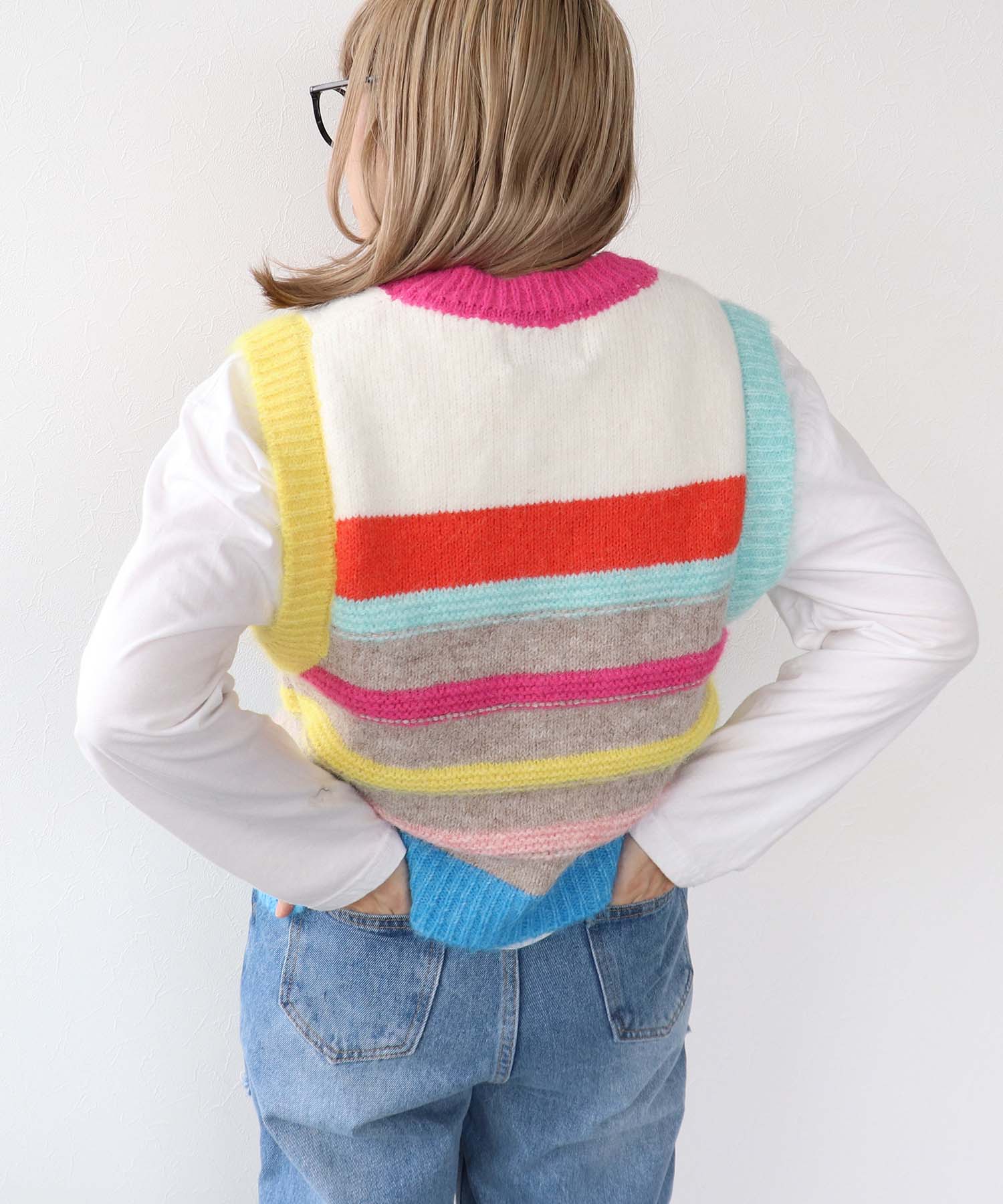 マルチカラーボーダーベスト