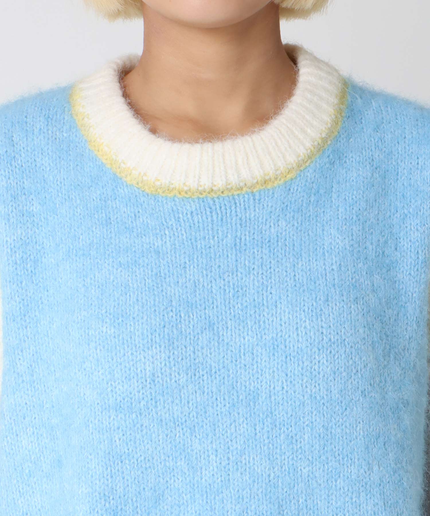 バイカラーニットベスト