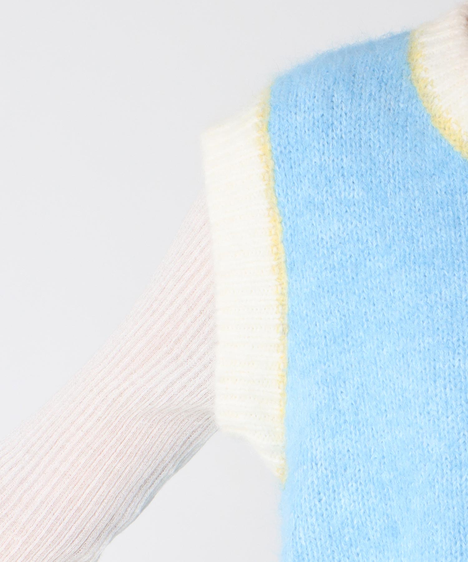 バイカラーニットベスト