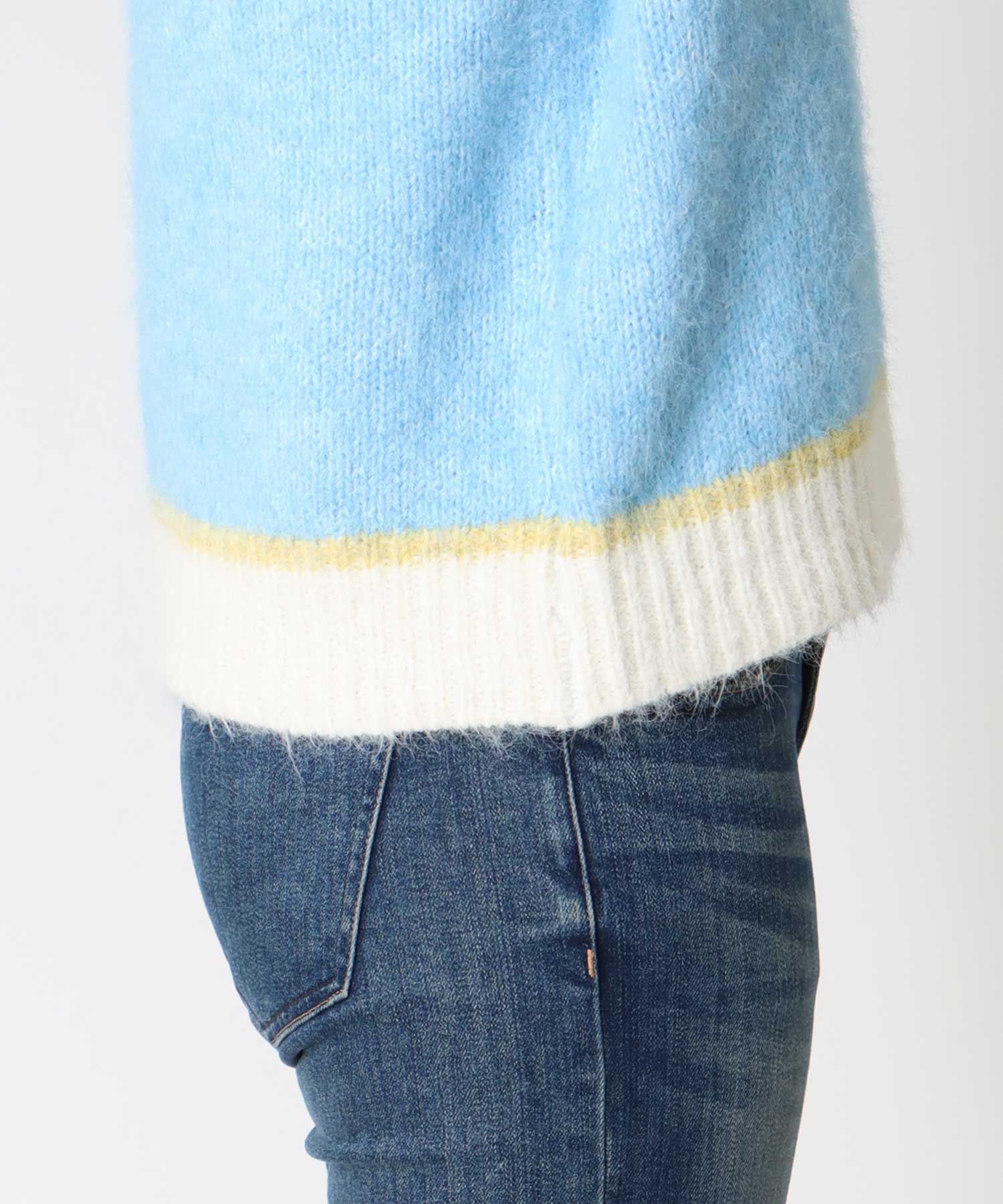 バイカラーニットベスト