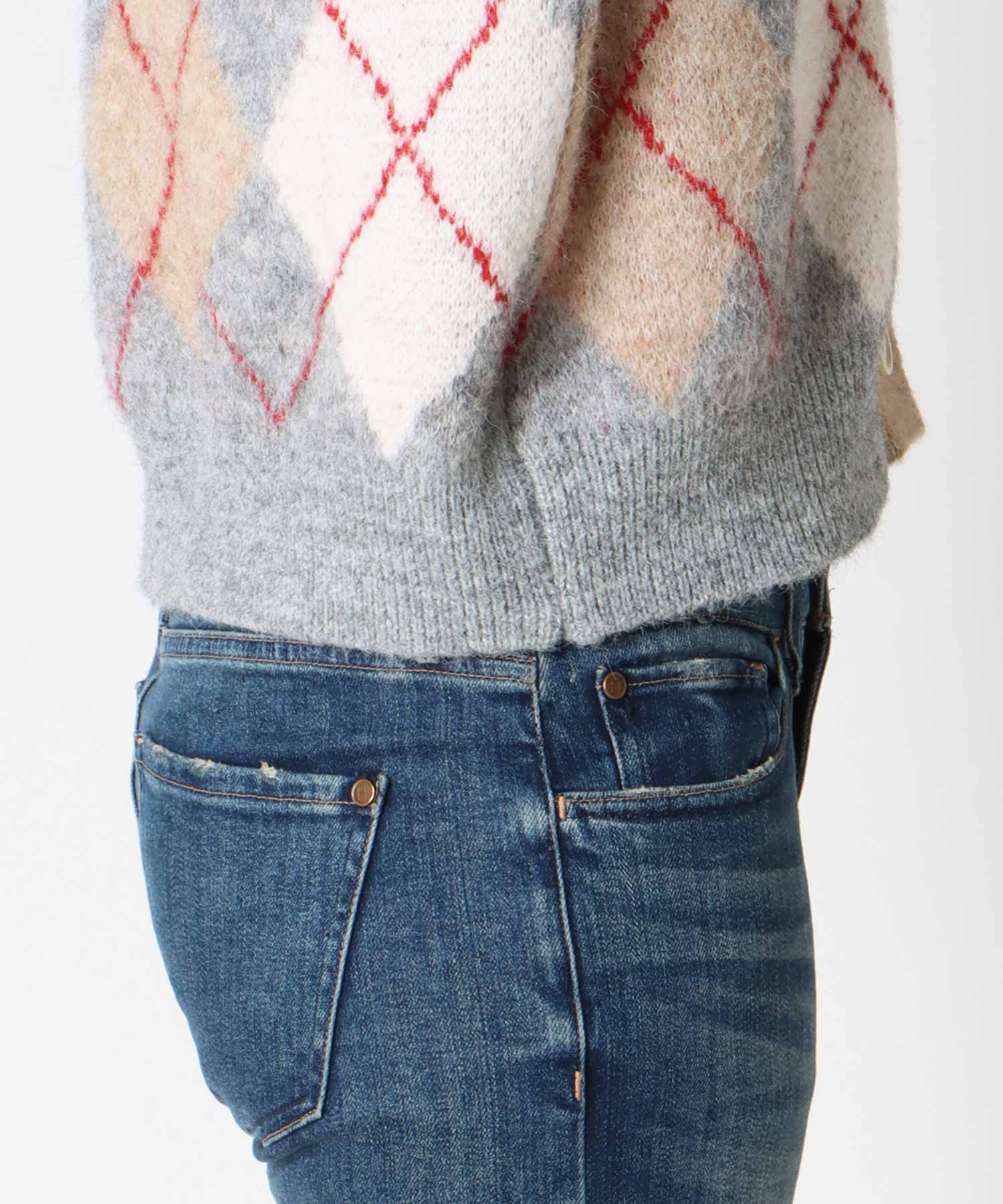 アーガイル柄カーディガン