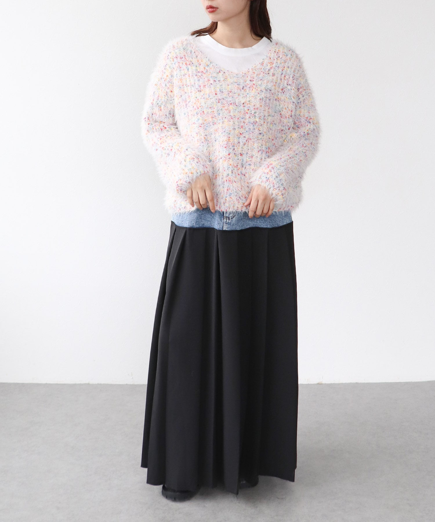 ポコポコMIXヤーンニットプルオーバー