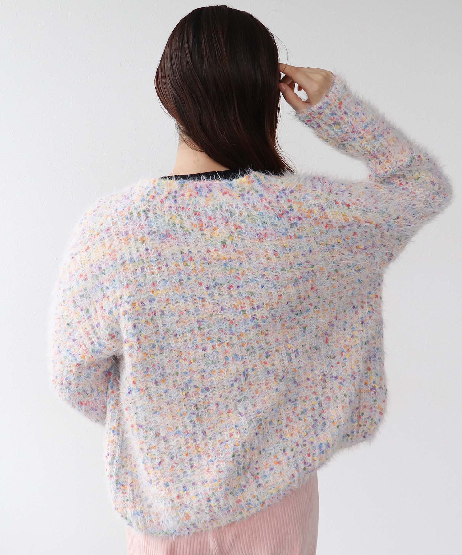 ポコポコMIXヤーンニットカーディガン