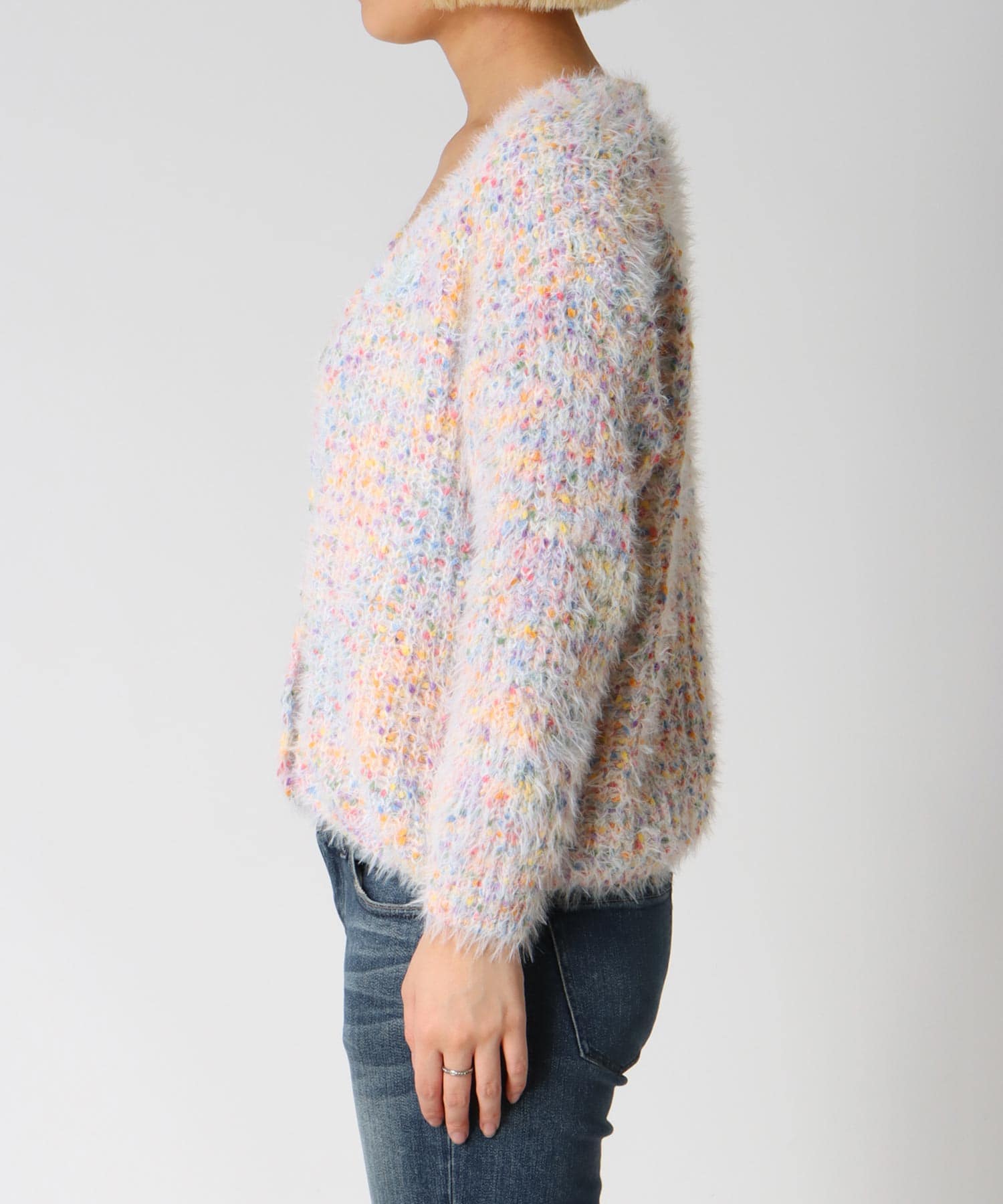 ポコポコMIXヤーンニットカーディガン