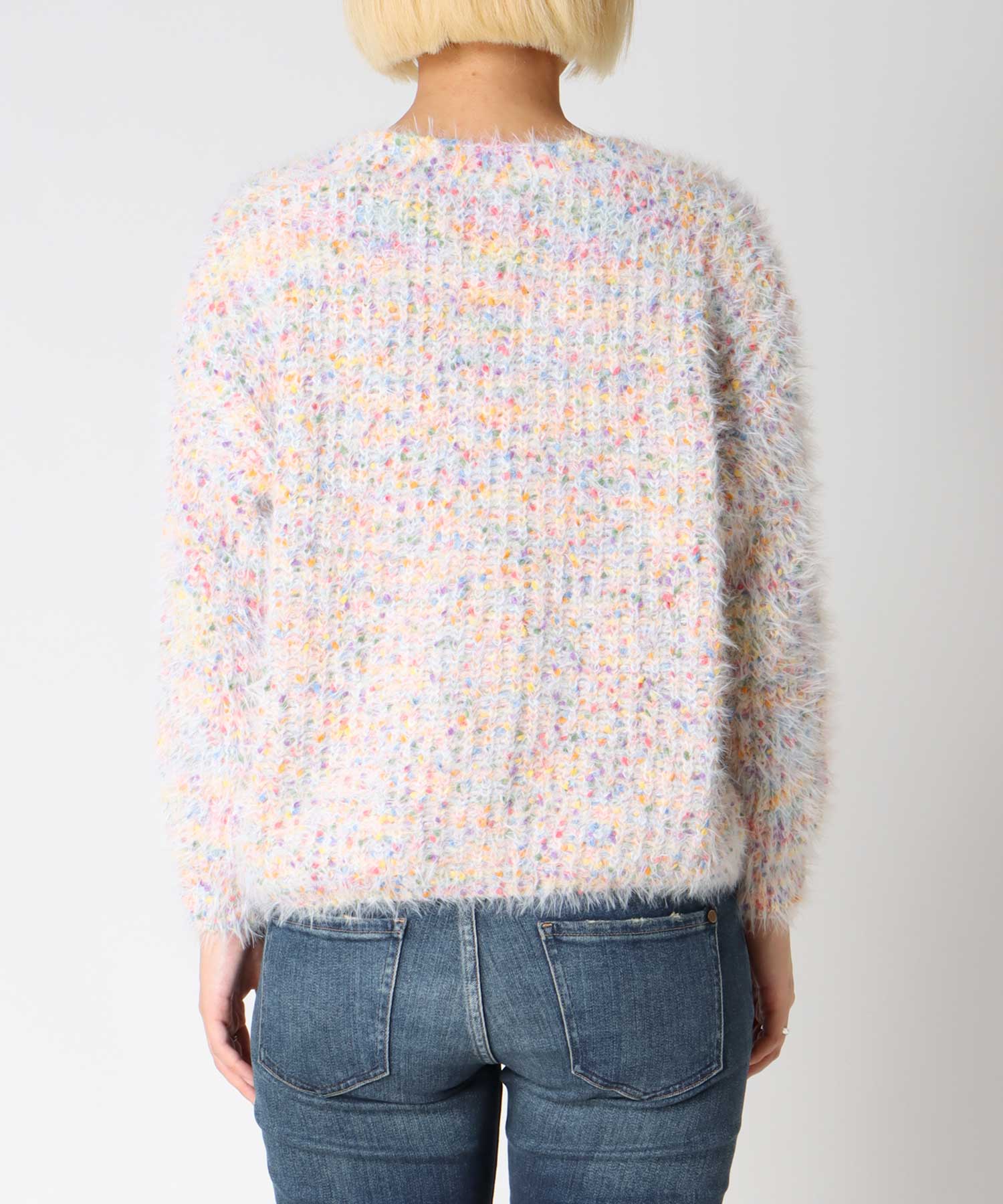 ポコポコMIXヤーンニットカーディガン