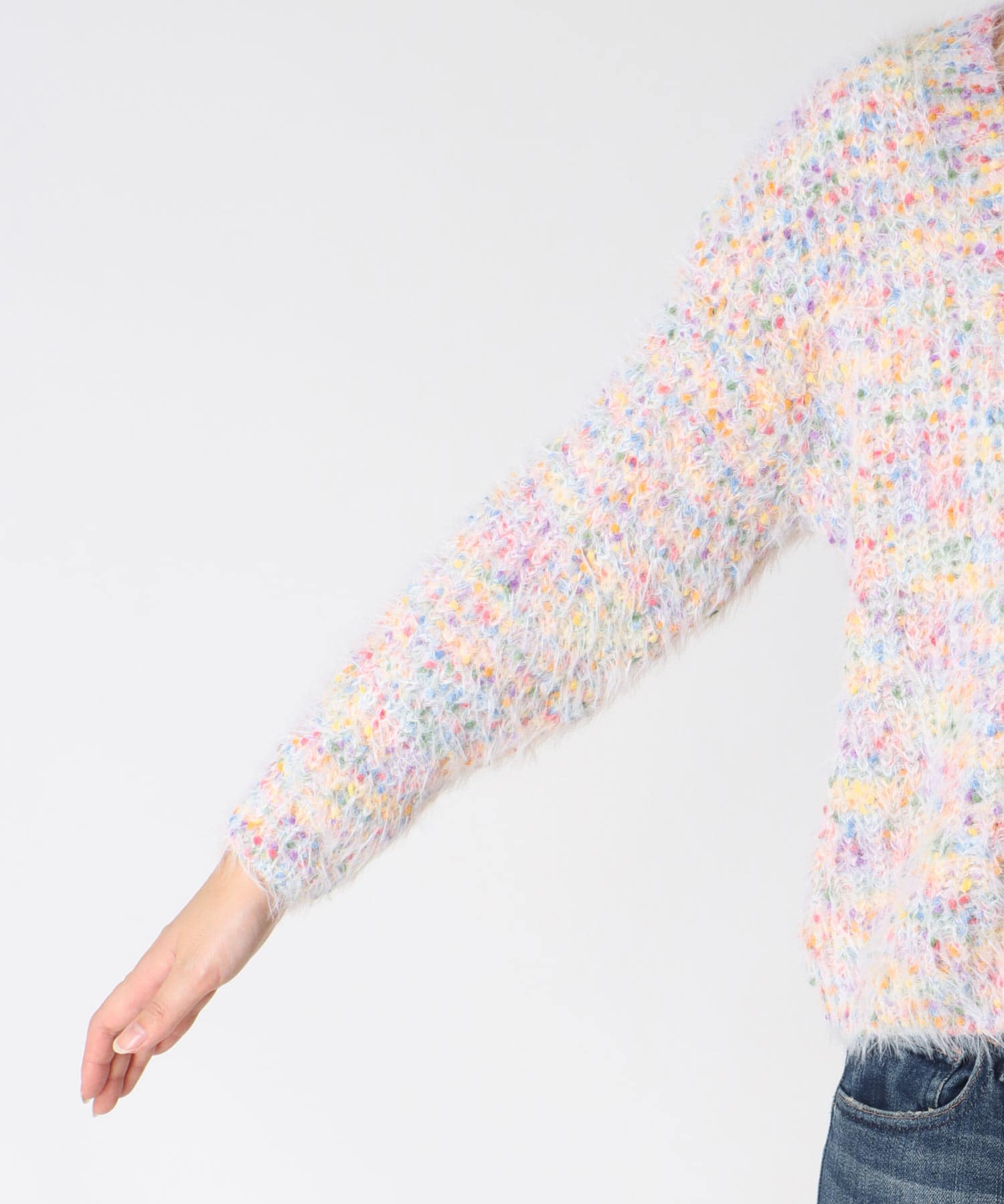 ポコポコMIXヤーンニットカーディガン